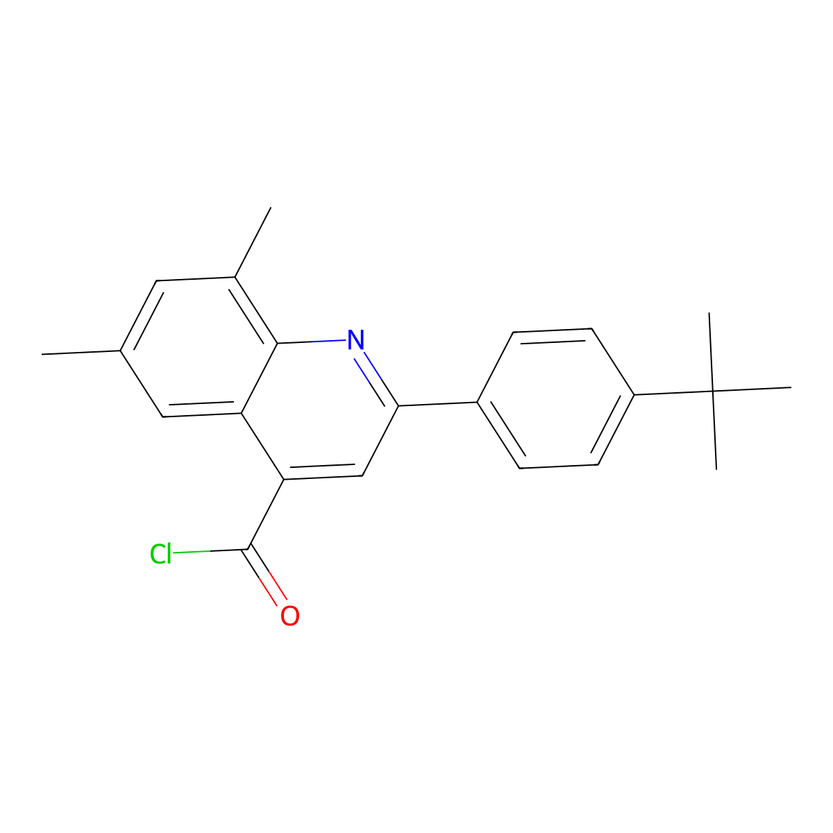 2-(4-Tert-butylphenyl)-6,8-dimethylquinoline-4-carbonyl chloride molecular structure, CAS 1160262-73-6