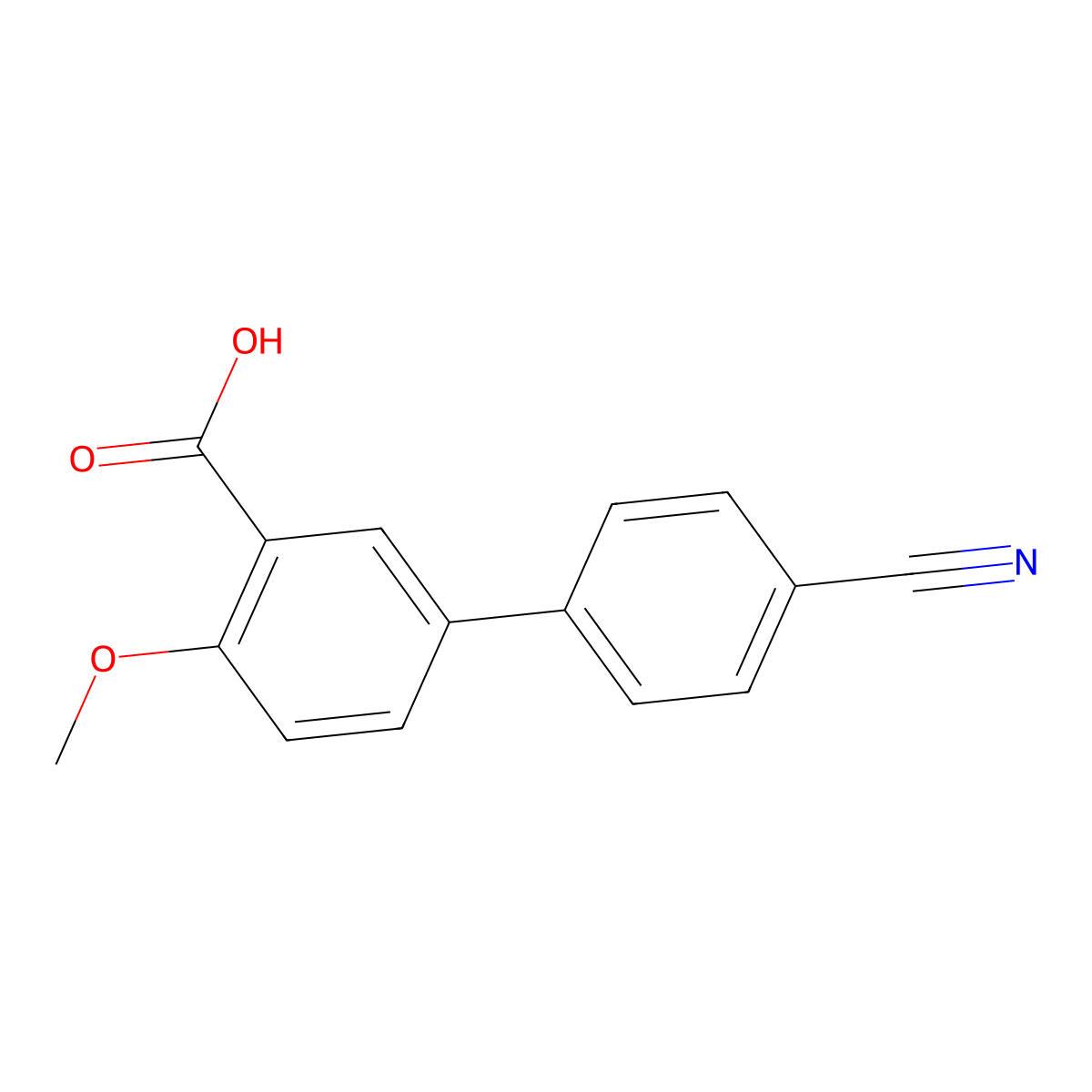 4'-Cyano-4-methoxy[1,1'-biphenyl]-3-carboxylic acid molecular structure, CAS 1160262-74-7