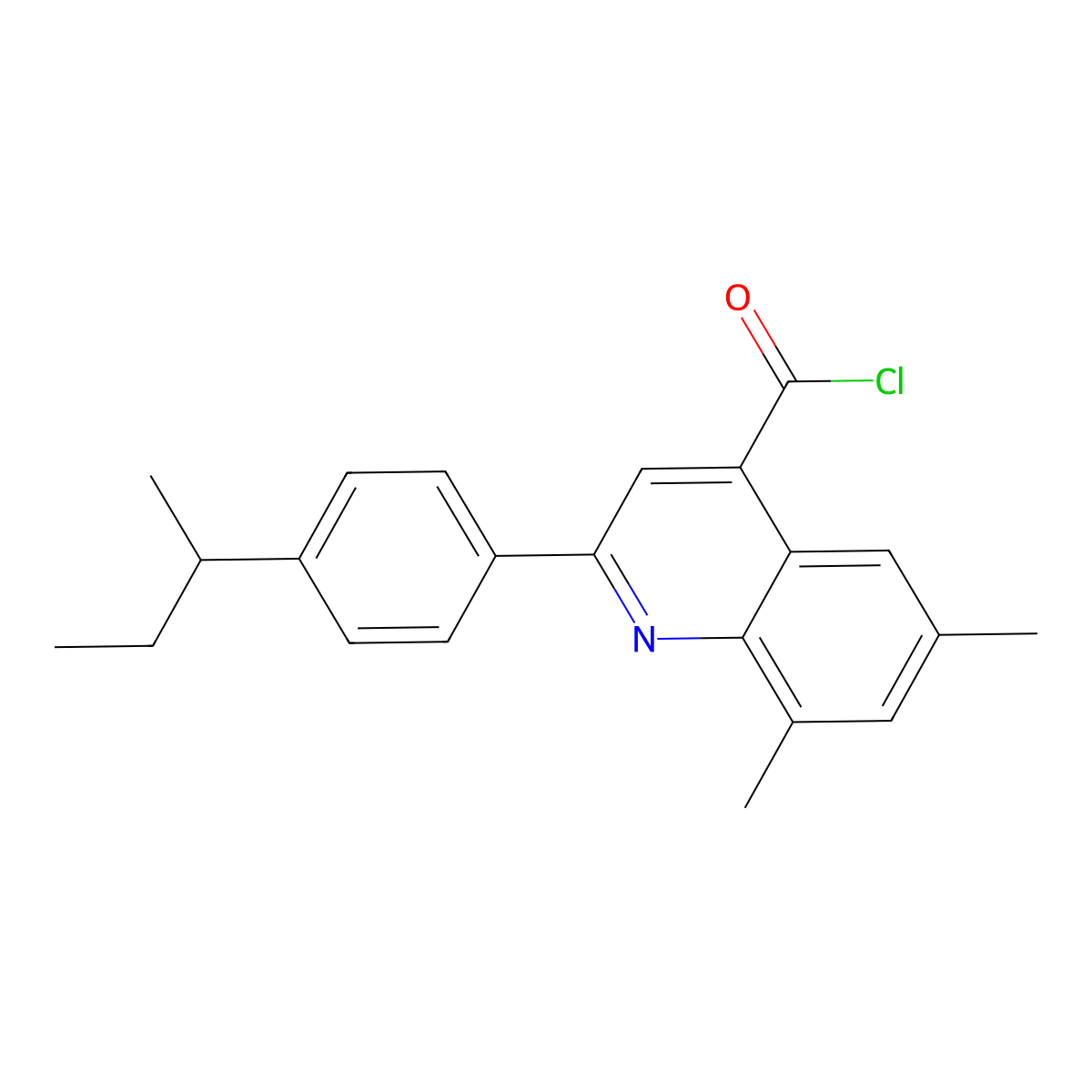 2-(4-Sec-butylphenyl)-6,8-dimethylquinoline-4-carbonyl chloride molecular structure, CAS 1160262-75-8