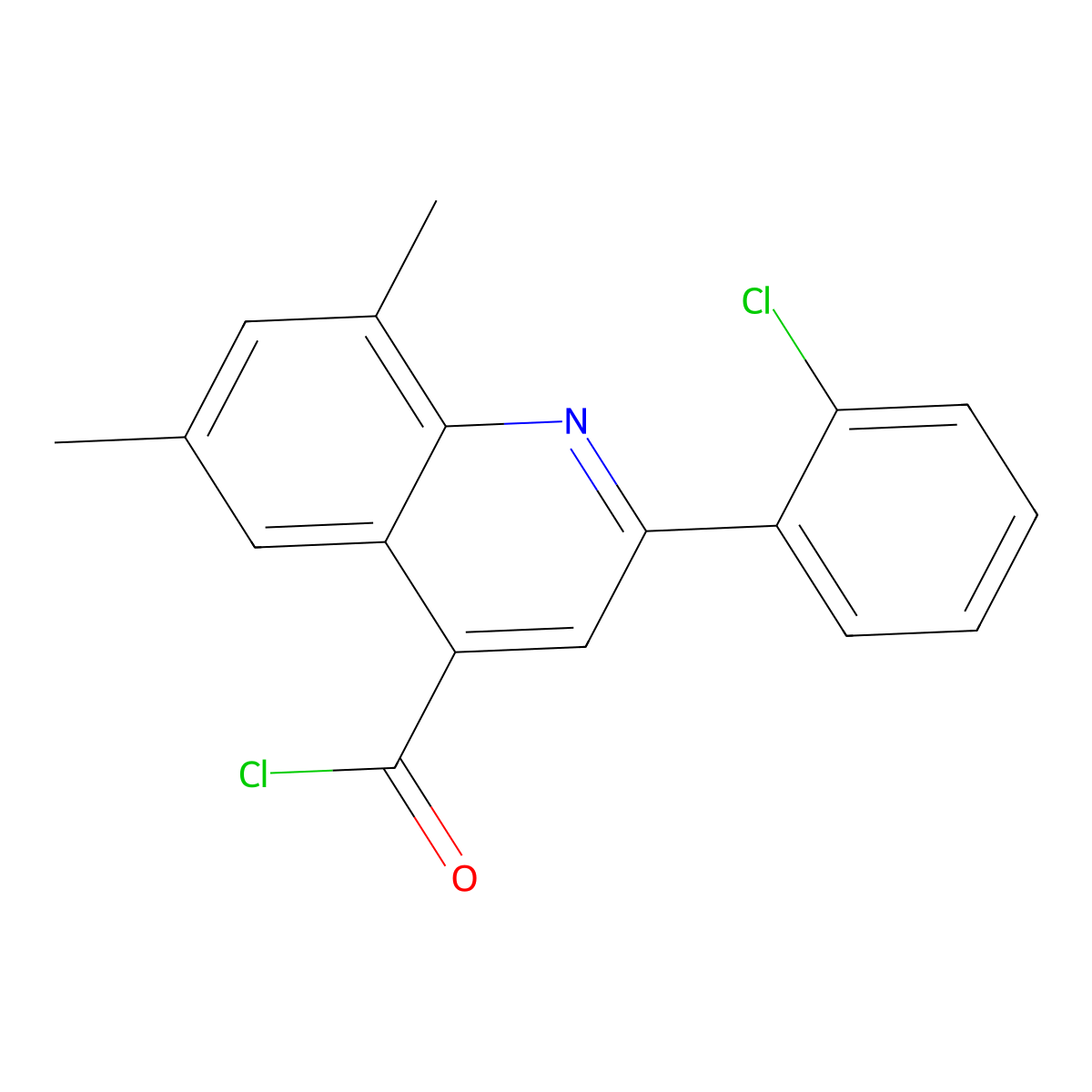 2-(2-Chlorophenyl)-6,8-dimethylquinoline-4-carbonyl chloride molecular structure, CAS 1160262-77-0