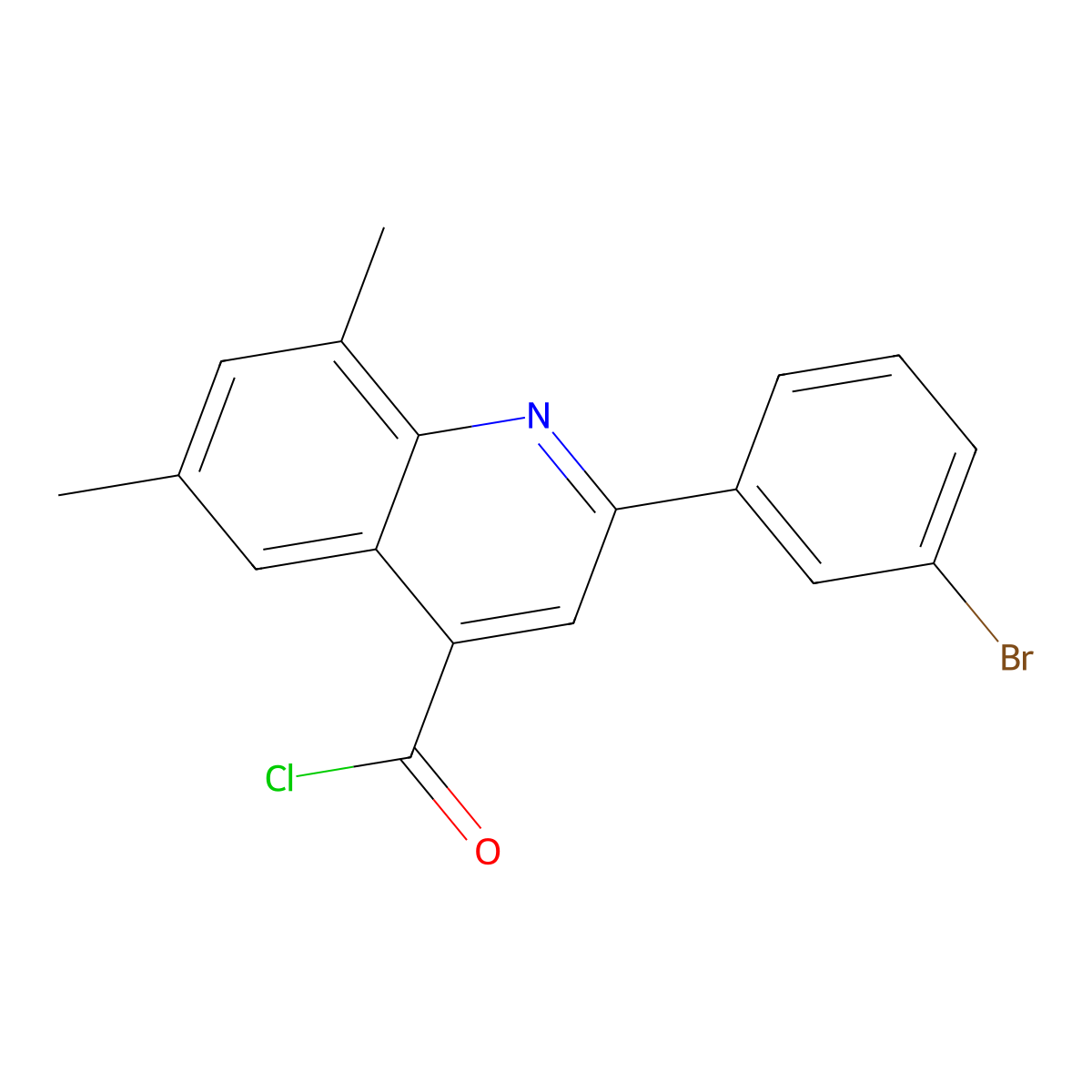 2-(3-Bromophenyl)-6,8-dimethylquinoline-4-carbonyl chloride molecular structure, CAS 1160262-79-2