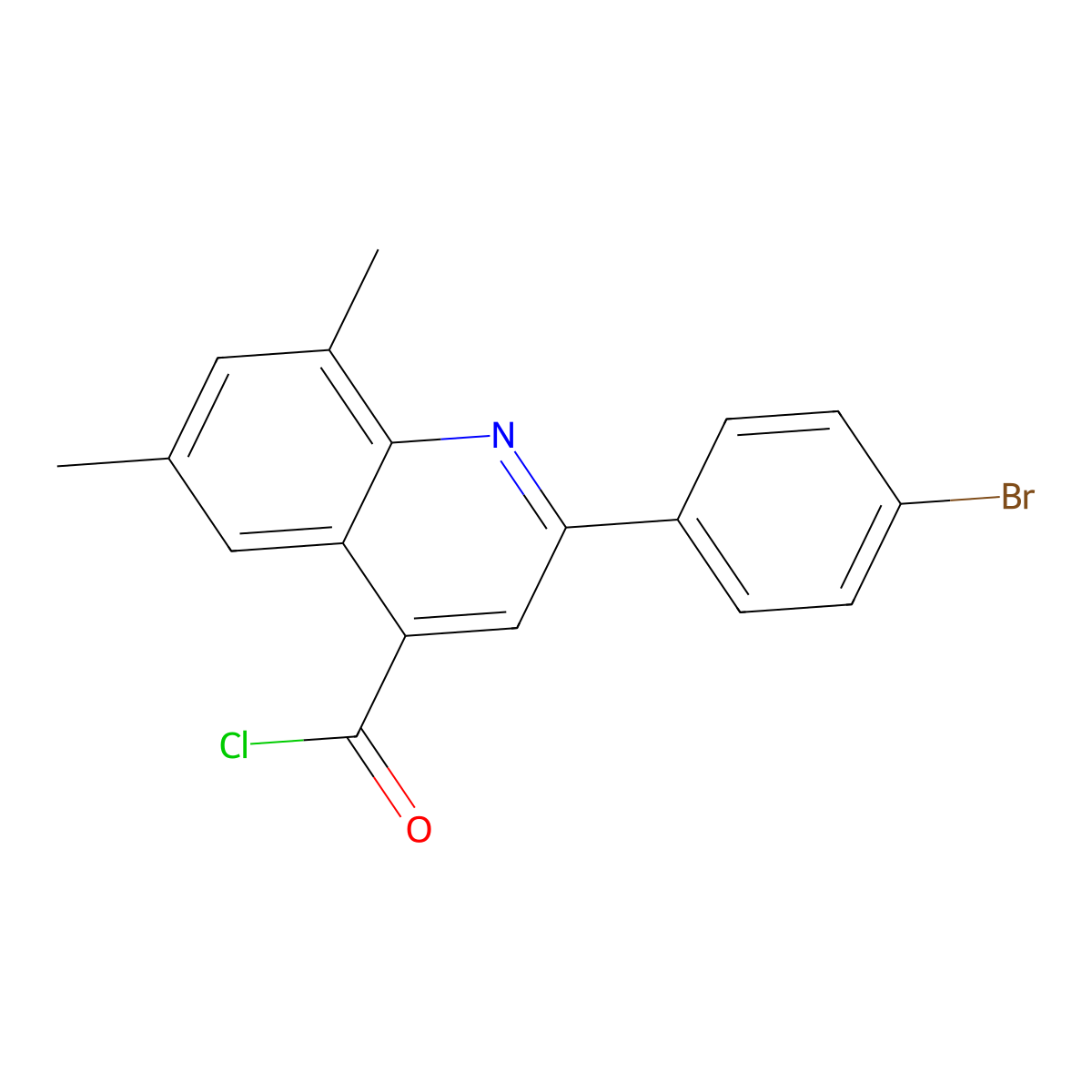 2-(4-Bromophenyl)-6,8-dimethylquinoline-4-carbonyl chloride molecular structure, CAS 1160262-80-5