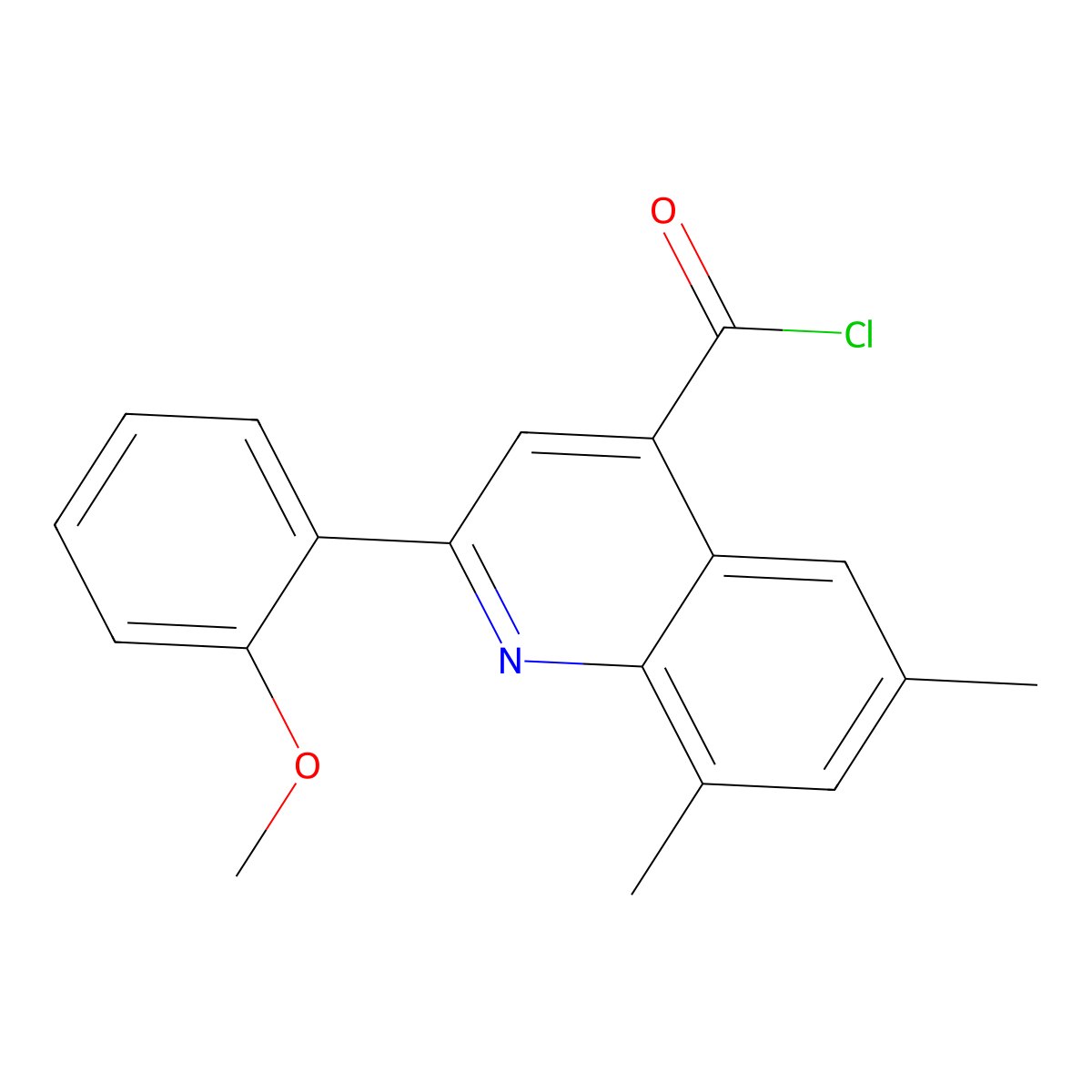 2-(2-Methoxyphenyl)-6,8-dimethylquinoline-4-carbonyl chloride molecular structure, CAS 1160262-81-6