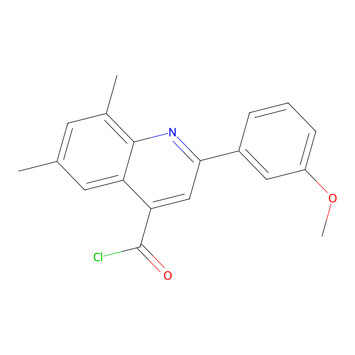 2-(3-Methoxyphenyl)-6,8-dimethylquinoline-4-carbonyl chloride molecular structure, CAS 1160262-82-7