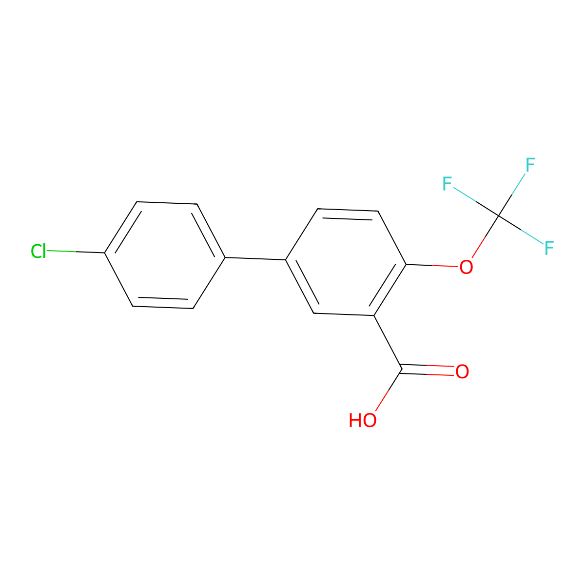 5-(4-Chlorophenyl)-2-(trifluoromethoxy)benzoic acid molecular structure, CAS 1160262-83-8