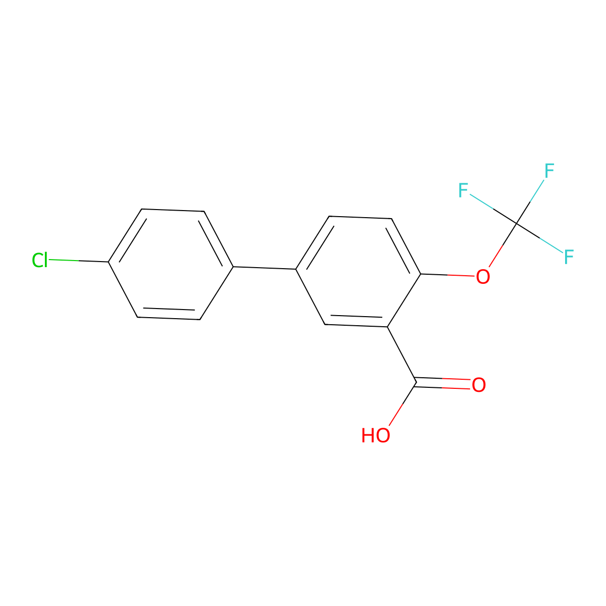 5-(4-Chlorophenyl)-2-(trifluoromethoxy)benzoic acid molecular structure, CAS 1160262-83-8