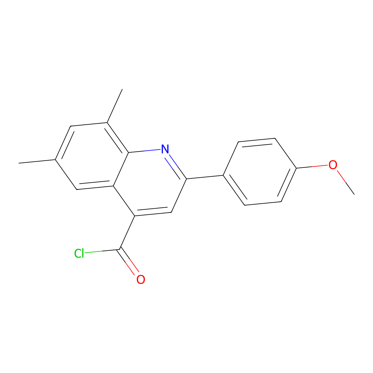 2-(4-Methoxyphenyl)-6,8-dimethylquinoline-4-carbonyl chloride molecular structure, CAS 1160262-84-9