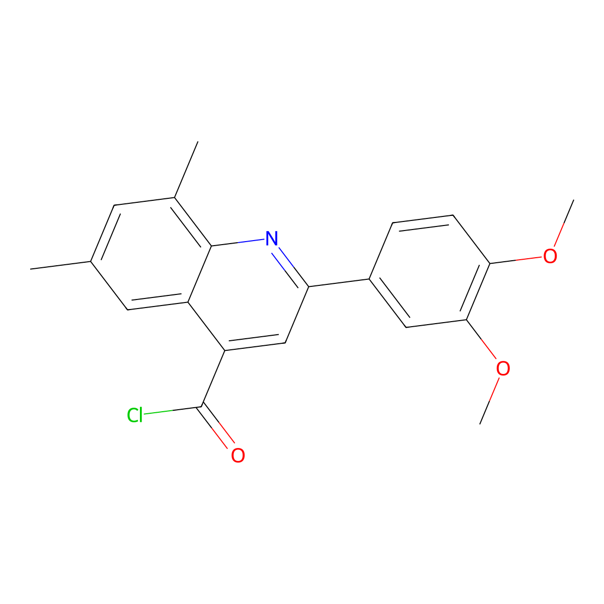 2-(3,4-Dimethoxyphenyl)-6,8-dimethylquinoline-4-carbonyl chloride molecular structure, CAS 1160262-85-0