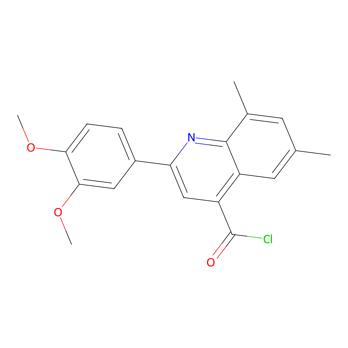 2-(3,4-Dimethoxyphenyl)-6,8-dimethylquinoline-4-carbonyl chloride molecular structure, CAS 1160262-85-0
