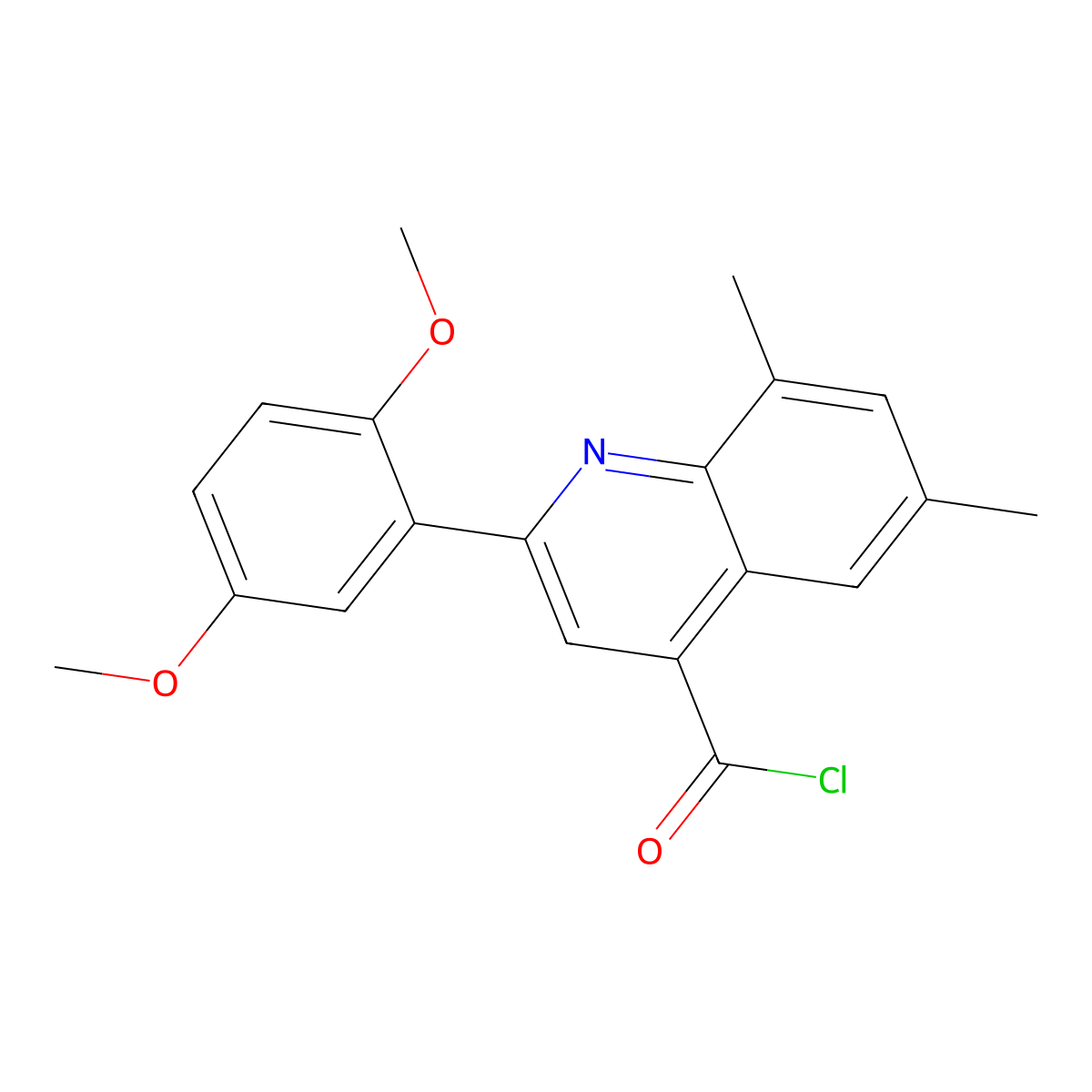 2-(2,5-Dimethoxyphenyl)-6,8-dimethylquinoline-4-carbonyl chloride molecular structure, CAS 1160262-86-1