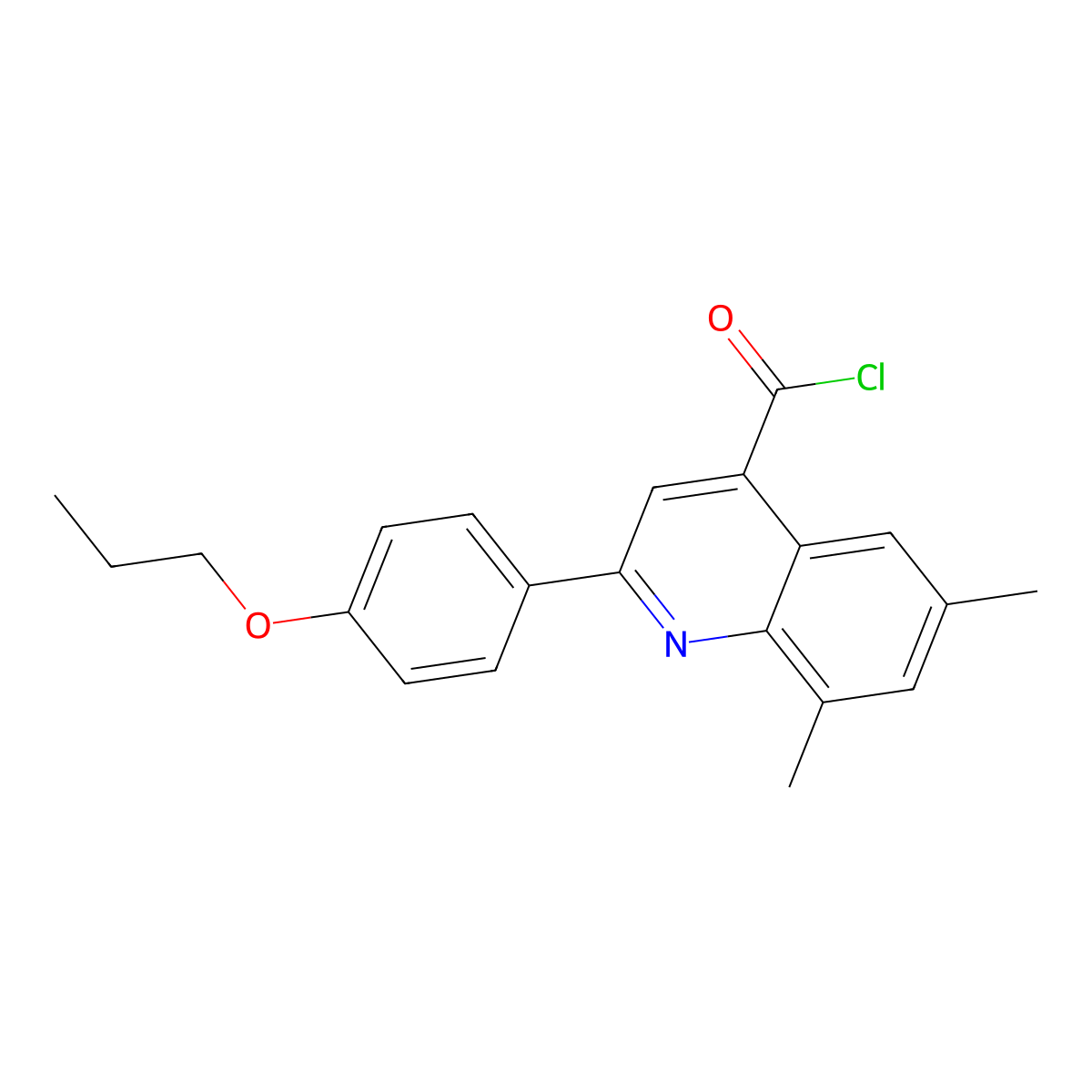 6,8-Dimethyl-2-(4-propoxyphenyl)quinoline-4-carbonyl chloride molecular structure, CAS 1160262-91-8