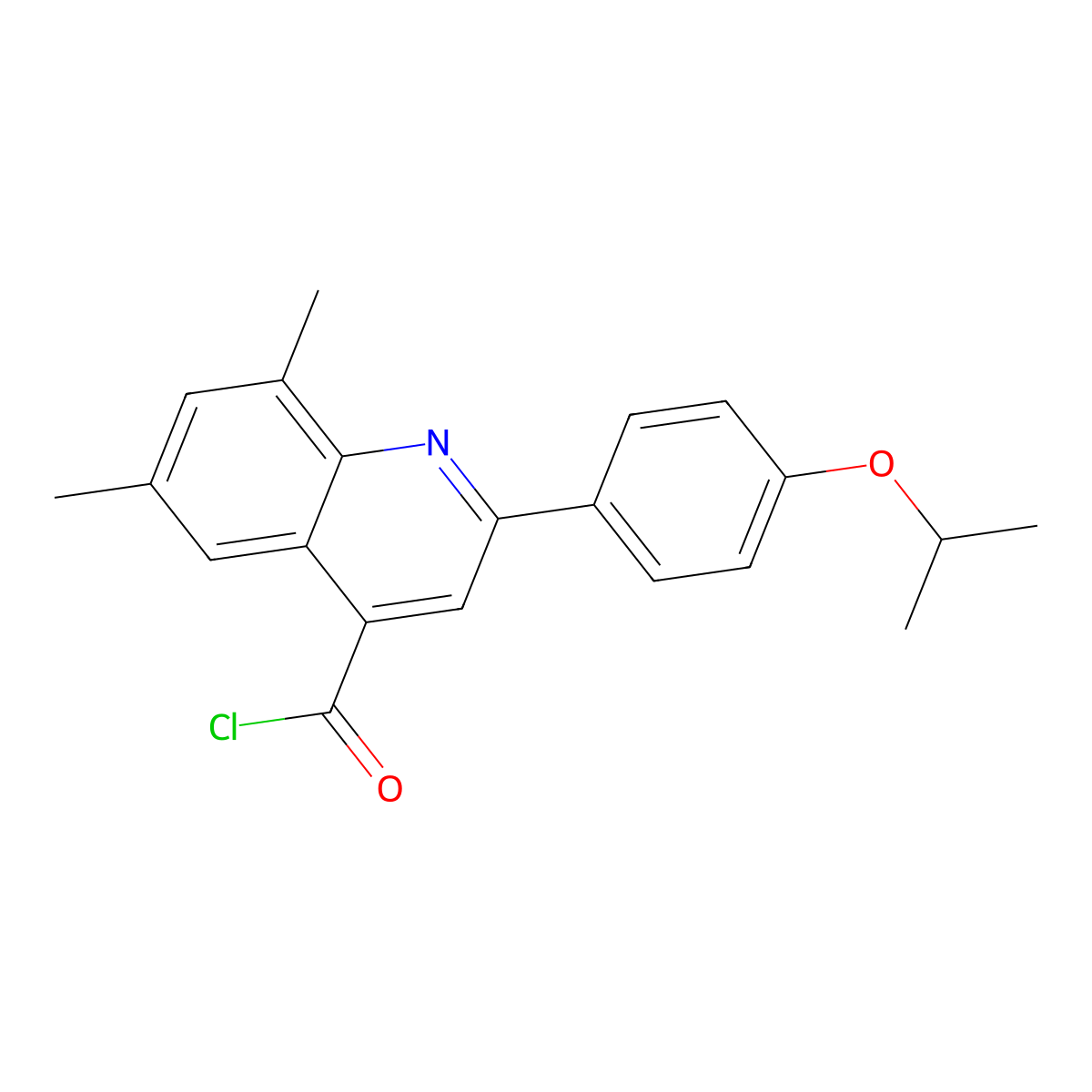 2-(4-Isopropoxyphenyl)-6,8-dimethylquinoline-4-carbonyl chloride molecular structure, CAS 1160262-92-9