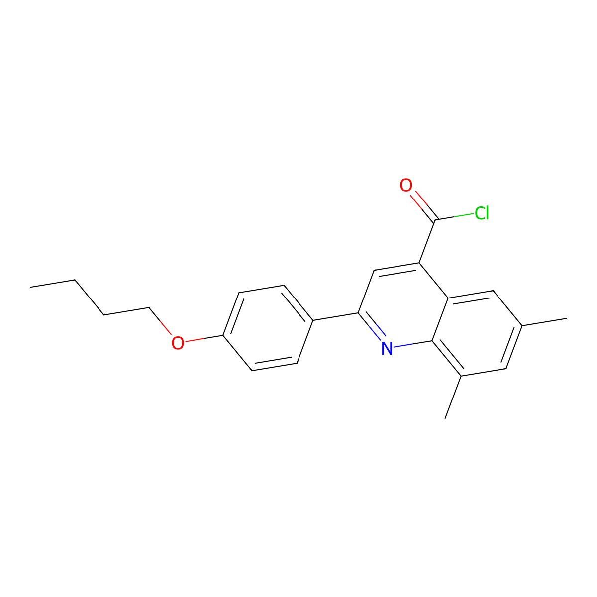 2-(4-Butoxyphenyl)-6,8-dimethylquinoline-4-carbonyl chloride molecular structure, CAS 1160262-93-0