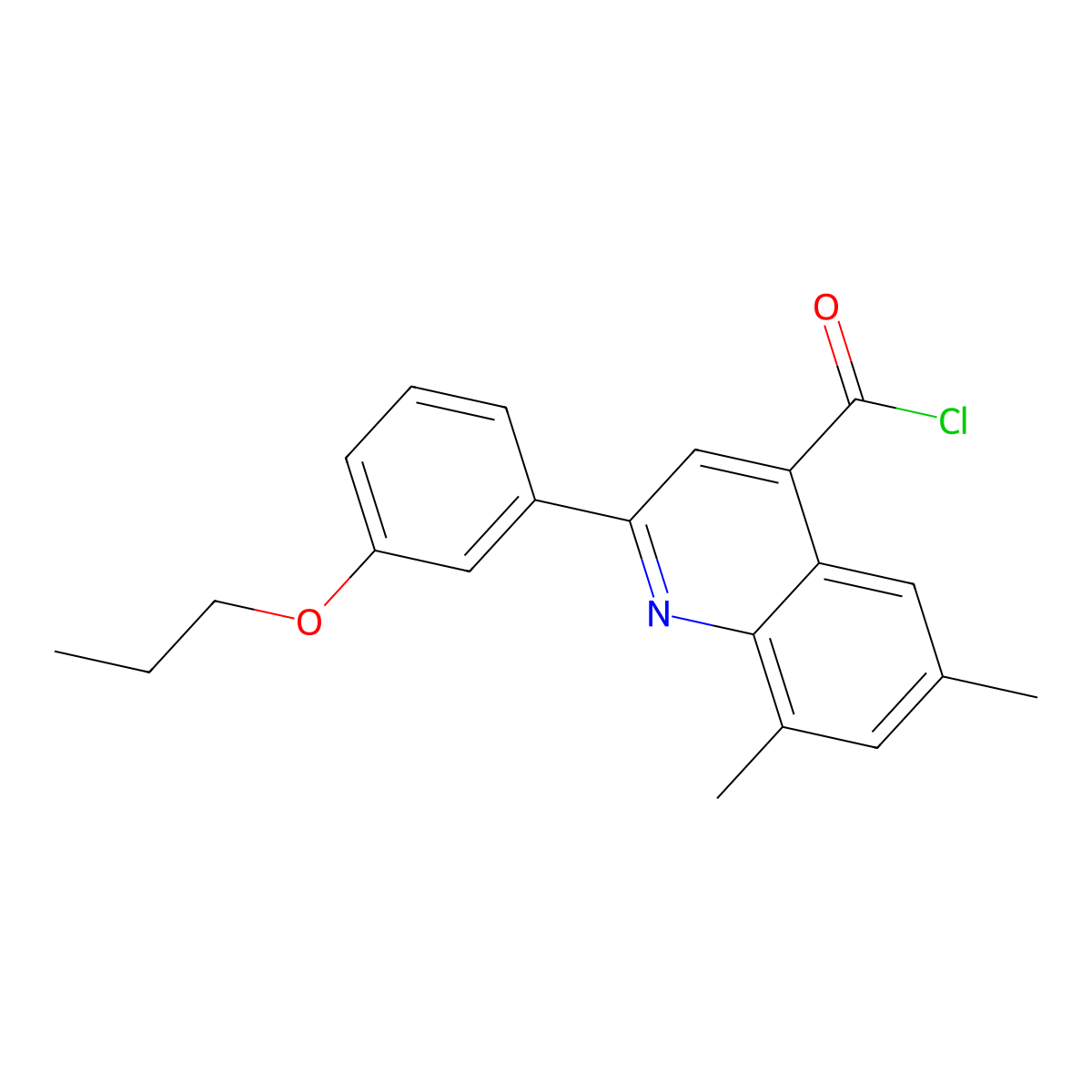 6,8-Dimethyl-2-(3-propoxyphenyl)quinoline-4-carbonyl chloride molecular structure, CAS 1160262-95-2
