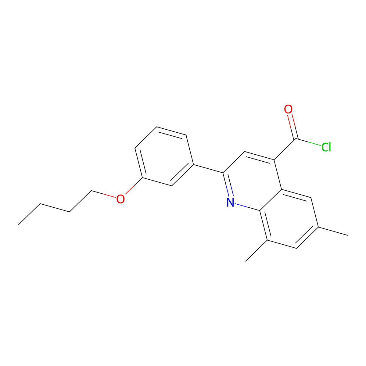 2-(3-Butoxyphenyl)-6,8-dimethylquinoline-4-carbonyl chloride molecular structure, CAS 1160262-97-4