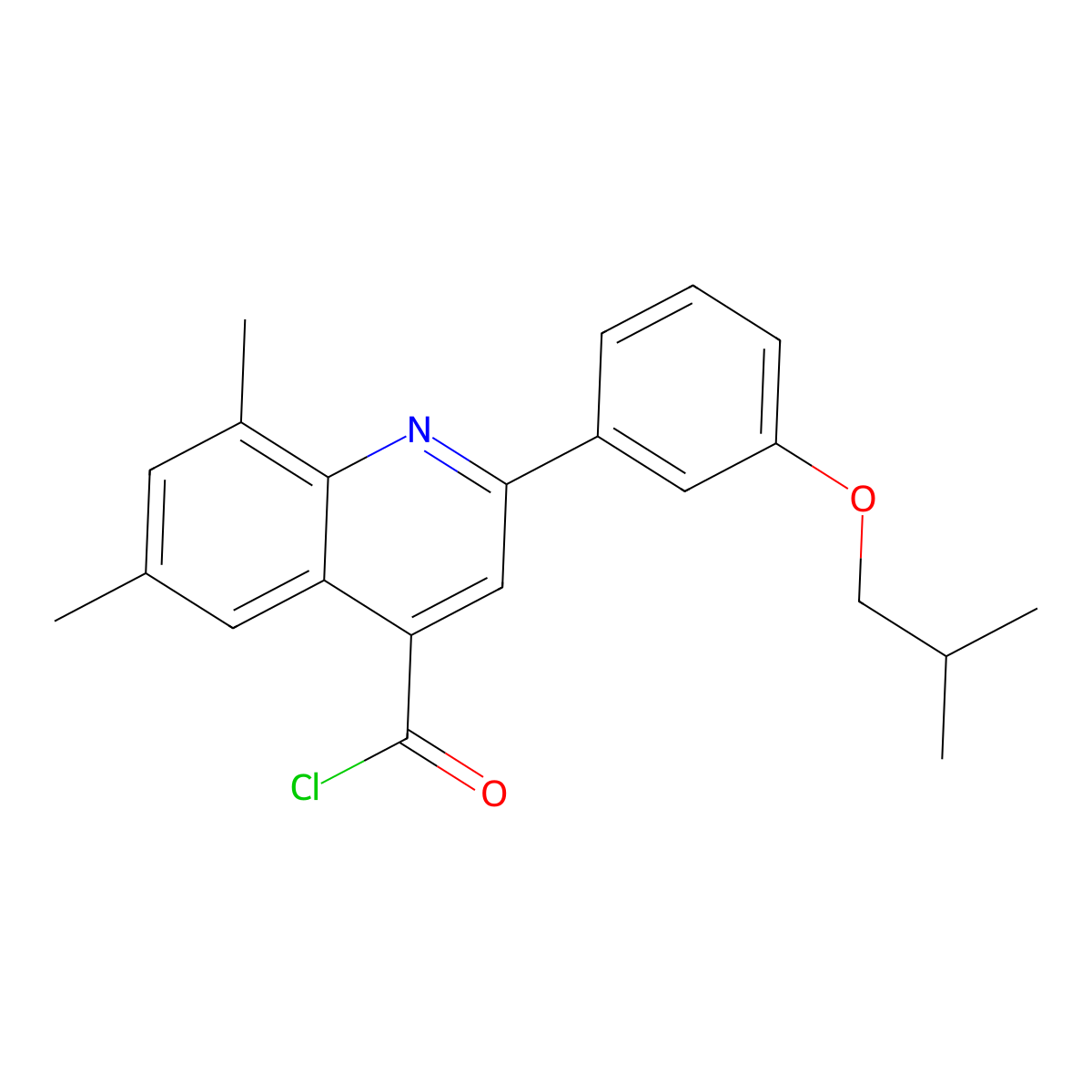 2-(3-Isobutoxyphenyl)-6,8-dimethylquinoline-4-carbonyl chloride molecular structure, CAS 1160262-98-5