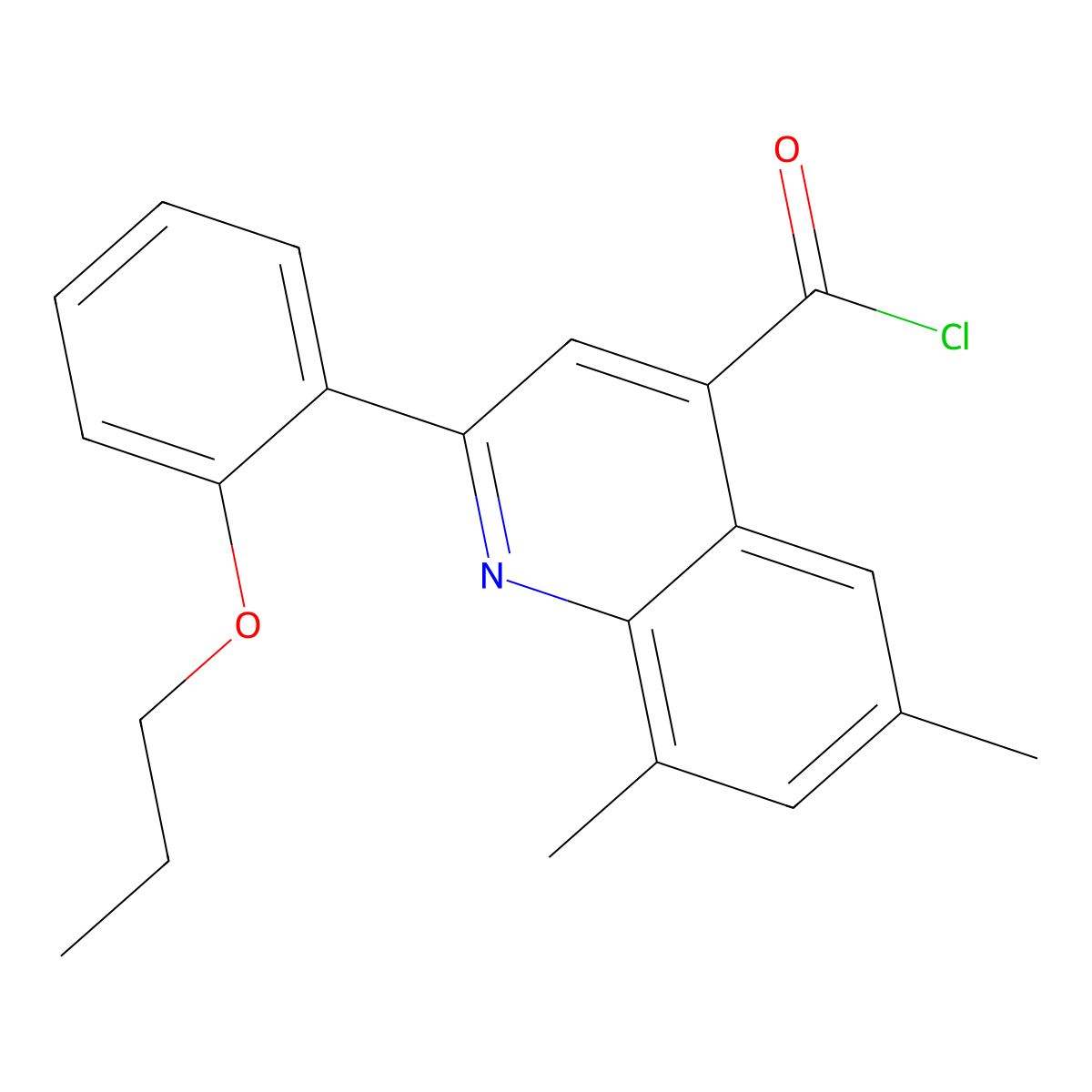 6,8-Dimethyl-2-(2-propoxyphenyl)quinoline-4-carbonyl chloride molecular structure, CAS 1160263-00-2