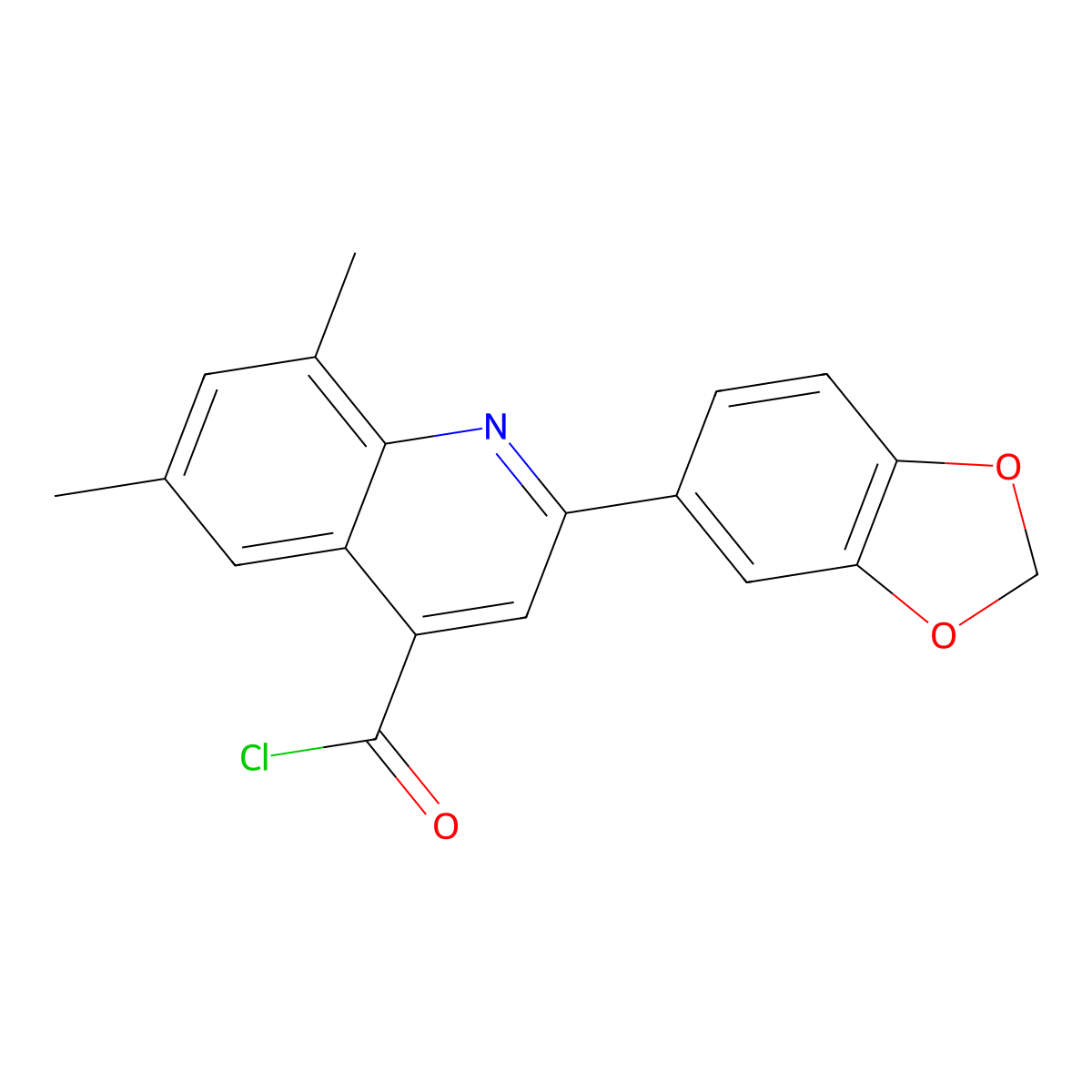 2-(1,3-Benzodioxol-5-YL)-6,8-dimethylquinoline-4-carbonyl chloride molecular structure, CAS 1160263-02-4
