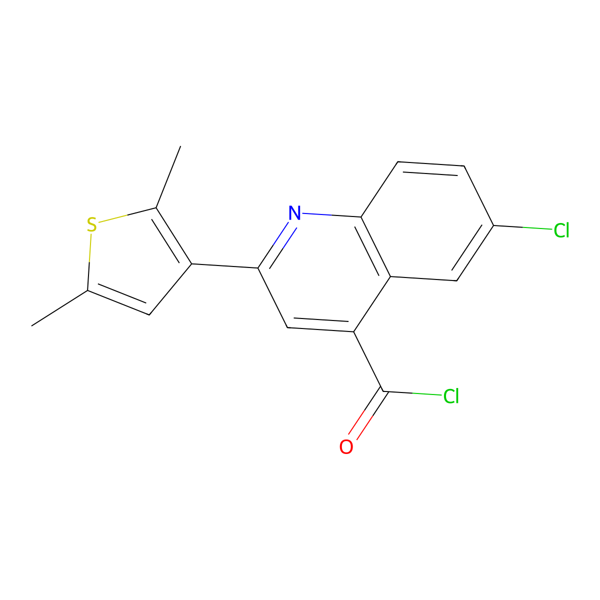 6-Chloro-2-(2,5-dimethyl-3-thienyl)quinoline-4-carbonyl chloride molecular structure, CAS 1160263-05-7