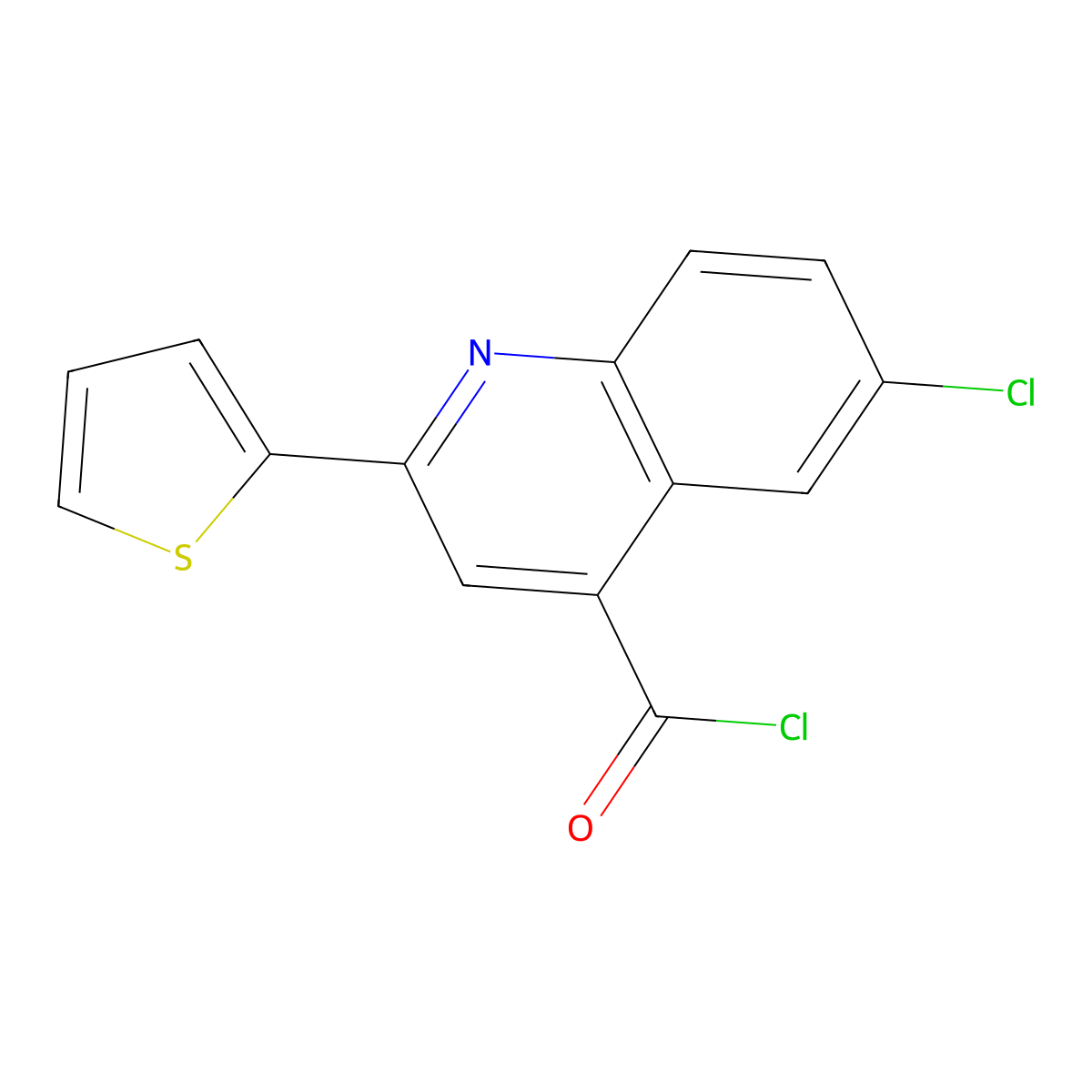6-Chloro-2-(2-thienyl)quinoline-4-carbonyl chloride molecular structure, CAS 1160263-06-8