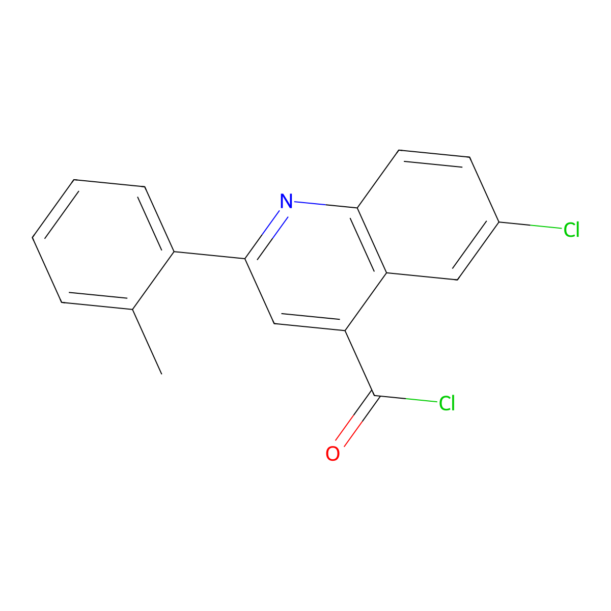 6-Chloro-2-(2-methylphenyl)quinoline-4-carbonyl chloride molecular structure, CAS 1160263-11-5