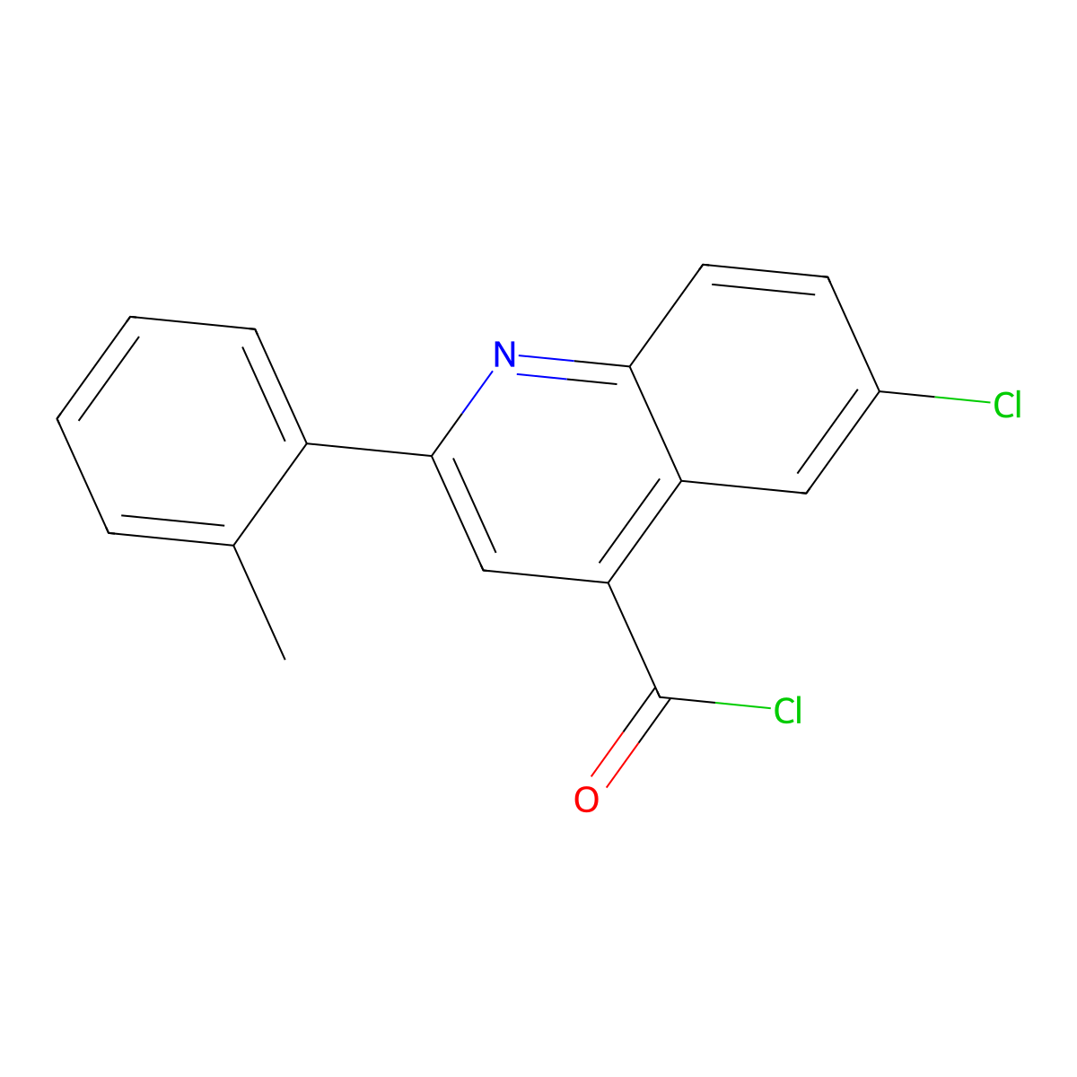 6-Chloro-2-(2-methylphenyl)quinoline-4-carbonyl chloride molecular structure, CAS 1160263-11-5