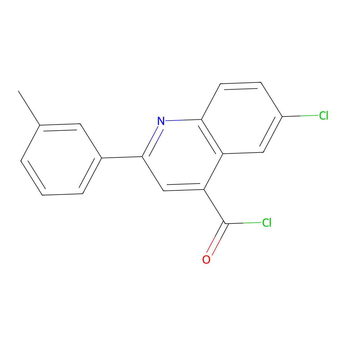 6-Chloro-2-(3-methylphenyl)quinoline-4-carbonyl chloride molecular structure, CAS 1160263-12-6