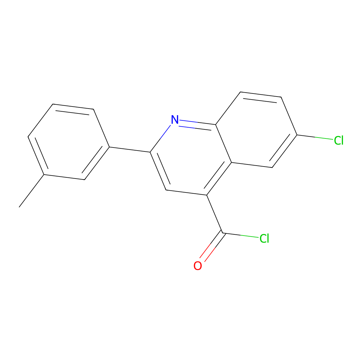 6-Chloro-2-(3-methylphenyl)quinoline-4-carbonyl chloride molecular structure, CAS 1160263-12-6