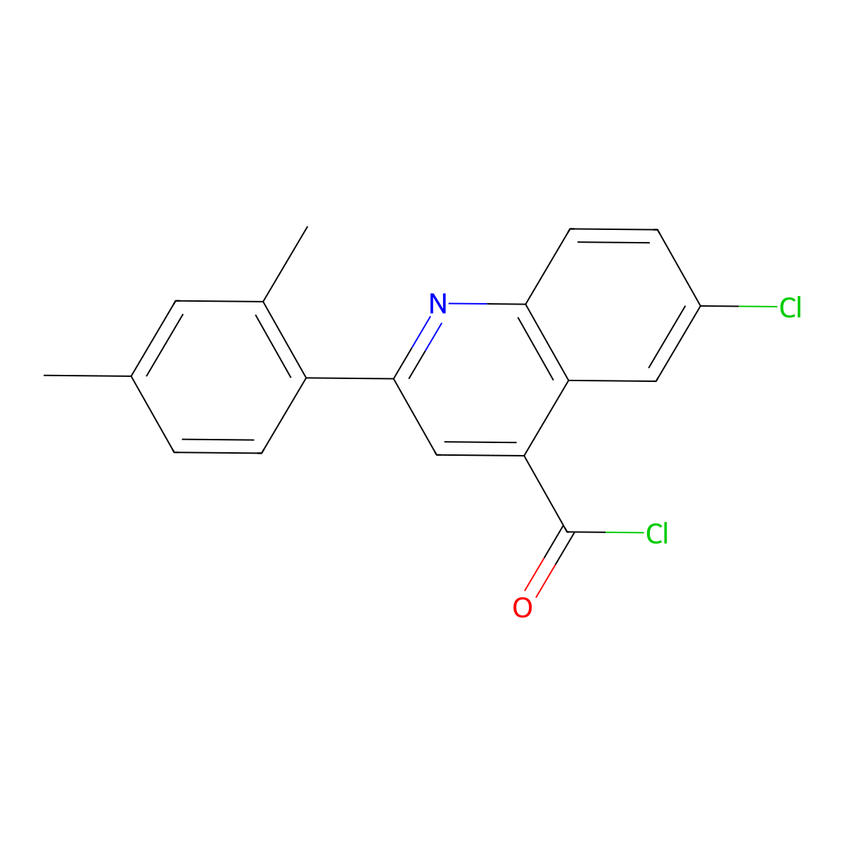 6-Chloro-2-(2,4-dimethylphenyl)quinoline-4-carbonyl chloride molecular structure, CAS 1160263-13-7