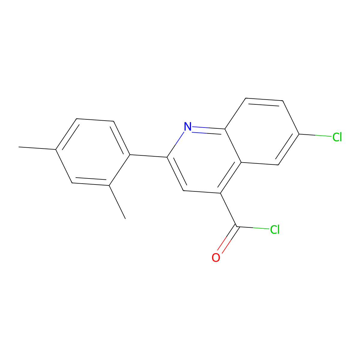 6-Chloro-2-(2,4-dimethylphenyl)quinoline-4-carbonyl chloride molecular structure, CAS 1160263-13-7