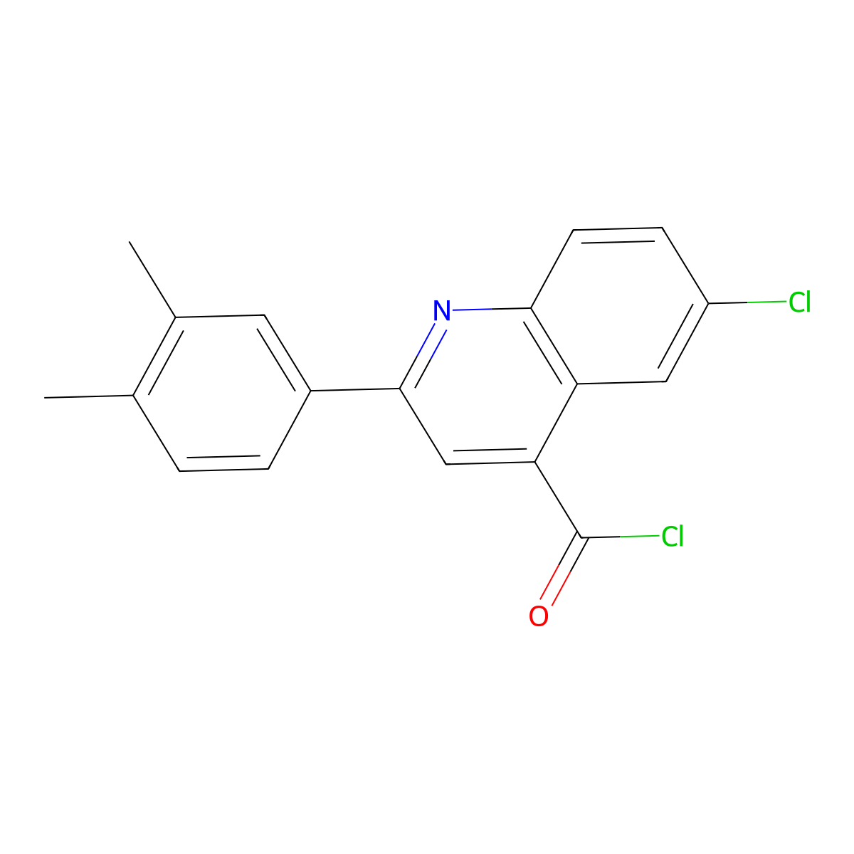 6-Chloro-2-(3,4-dimethylphenyl)quinoline-4-carbonyl chloride molecular structure, CAS 1160263-14-8