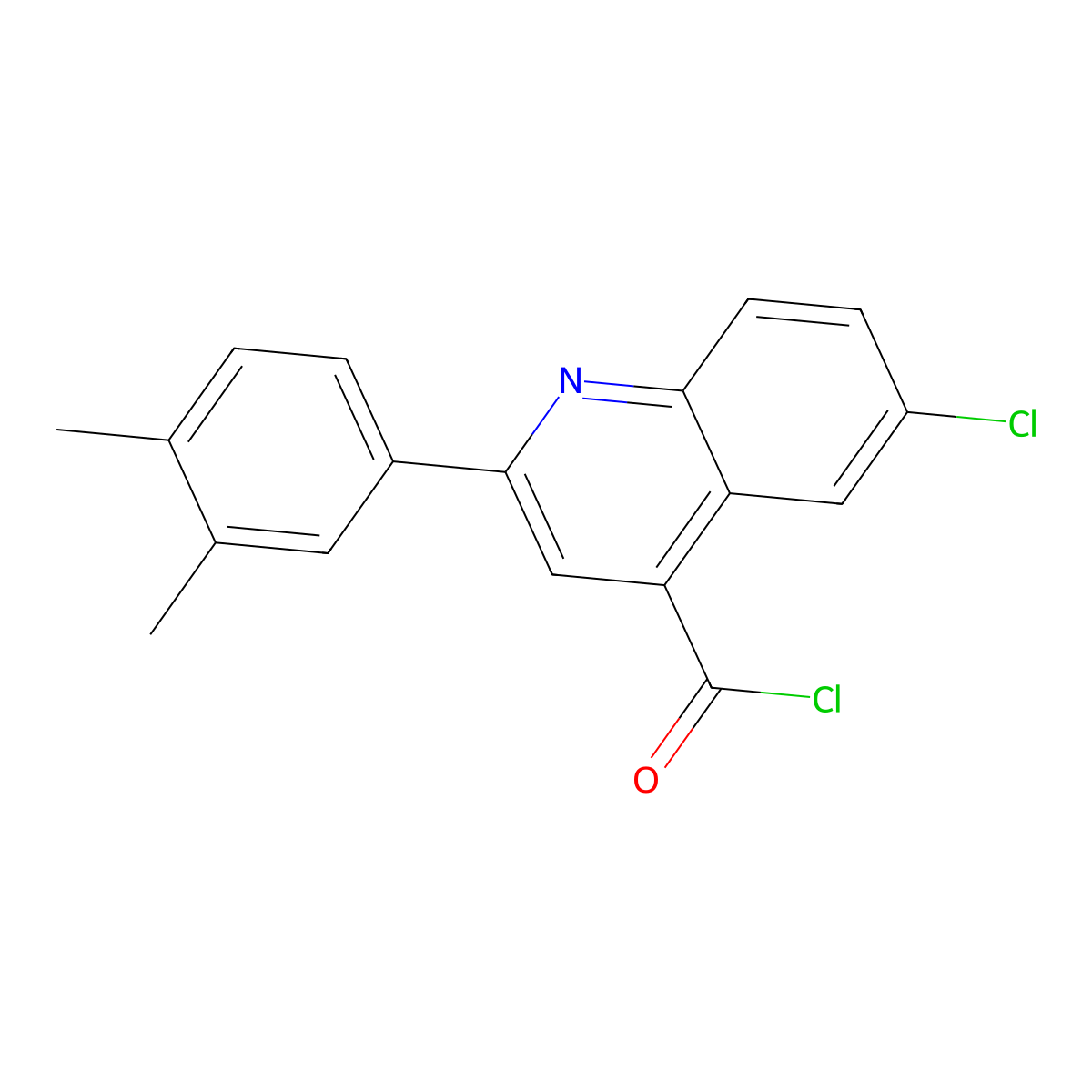 6-Chloro-2-(3,4-dimethylphenyl)quinoline-4-carbonyl chloride molecular structure, CAS 1160263-14-8