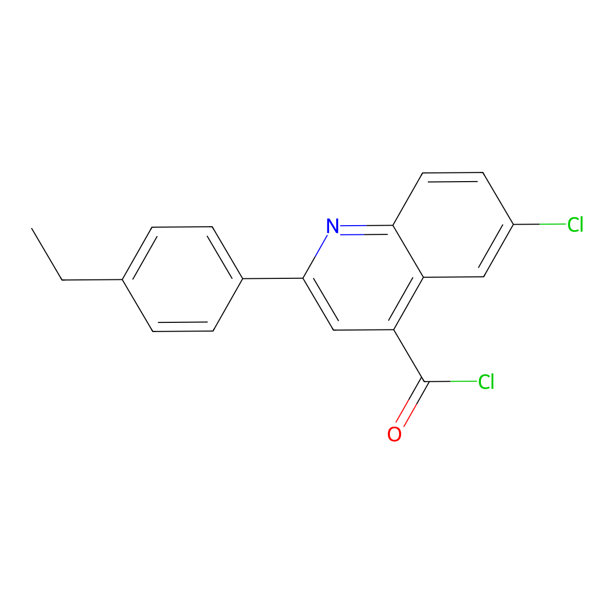 6-Chloro-2-(4-ethylphenyl)quinoline-4-carbonyl chloride molecular structure, CAS 1160263-16-0