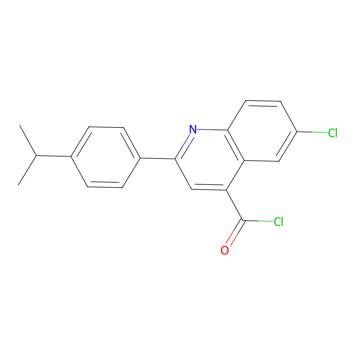6-Chloro-2-(4-isopropylphenyl)quinoline-4-carbonyl chloride molecular structure, CAS 1160263-18-2