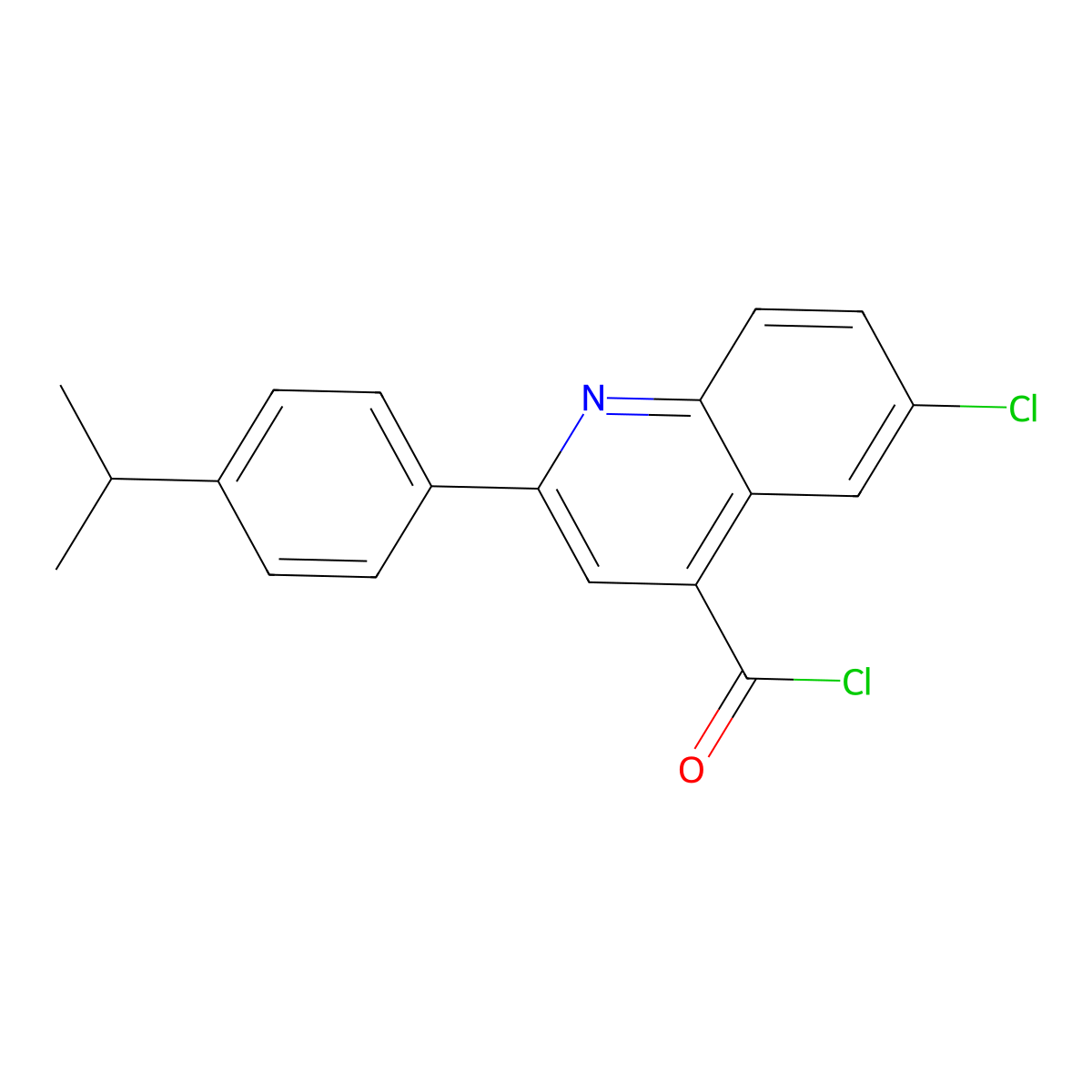 6-Chloro-2-(4-isopropylphenyl)quinoline-4-carbonyl chloride molecular structure, CAS 1160263-18-2