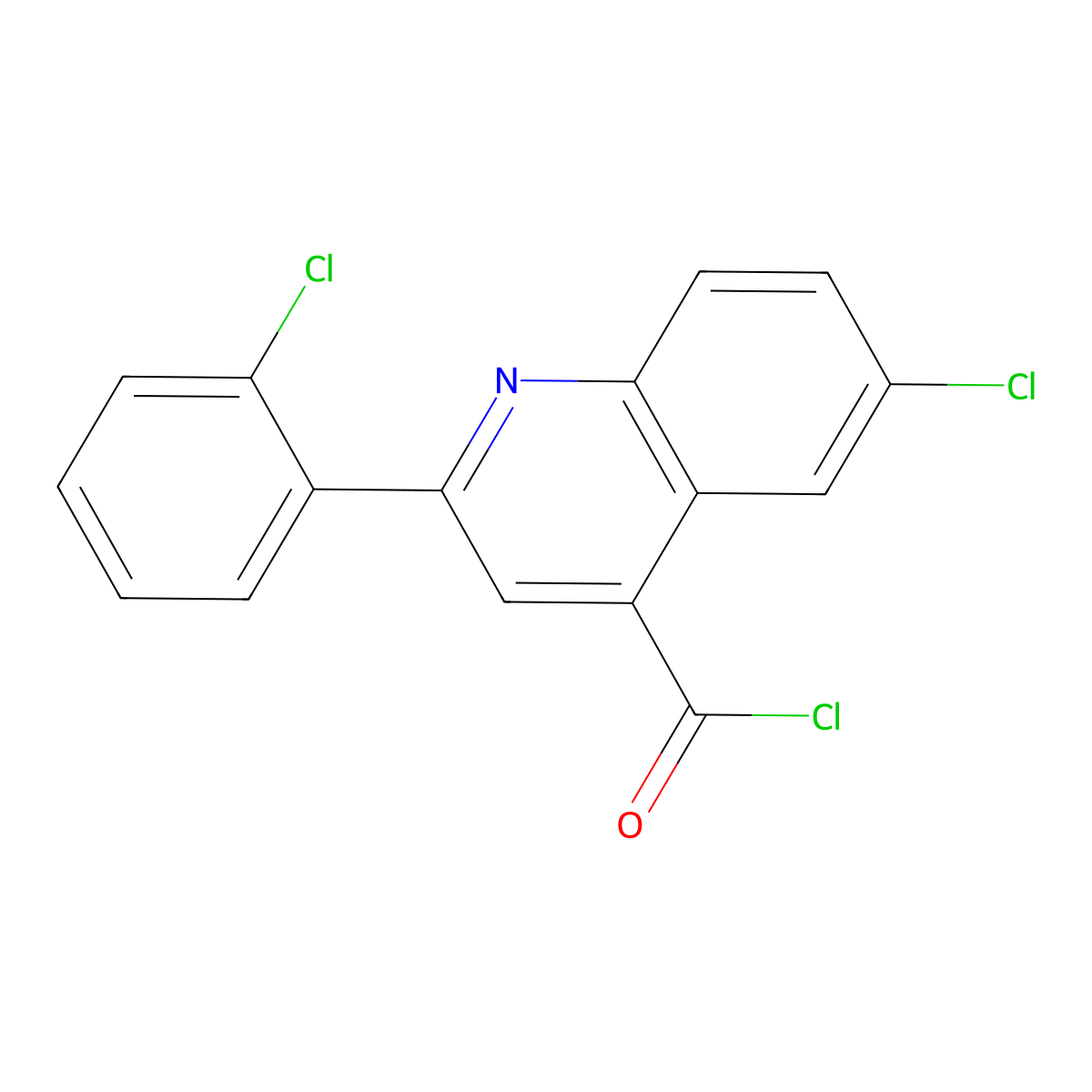 6-Chloro-2-(2-chlorophenyl)quinoline-4-carbonyl chloride molecular structure, CAS 1160263-24-0