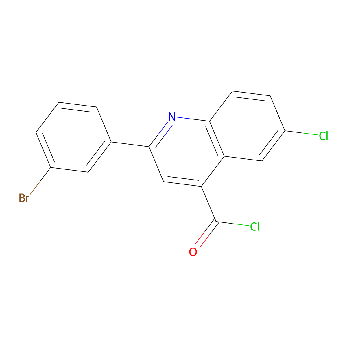 2-(3-Bromophenyl)-6-chloroquinoline-4-carbonyl chloride molecular structure, CAS 1160263-26-2