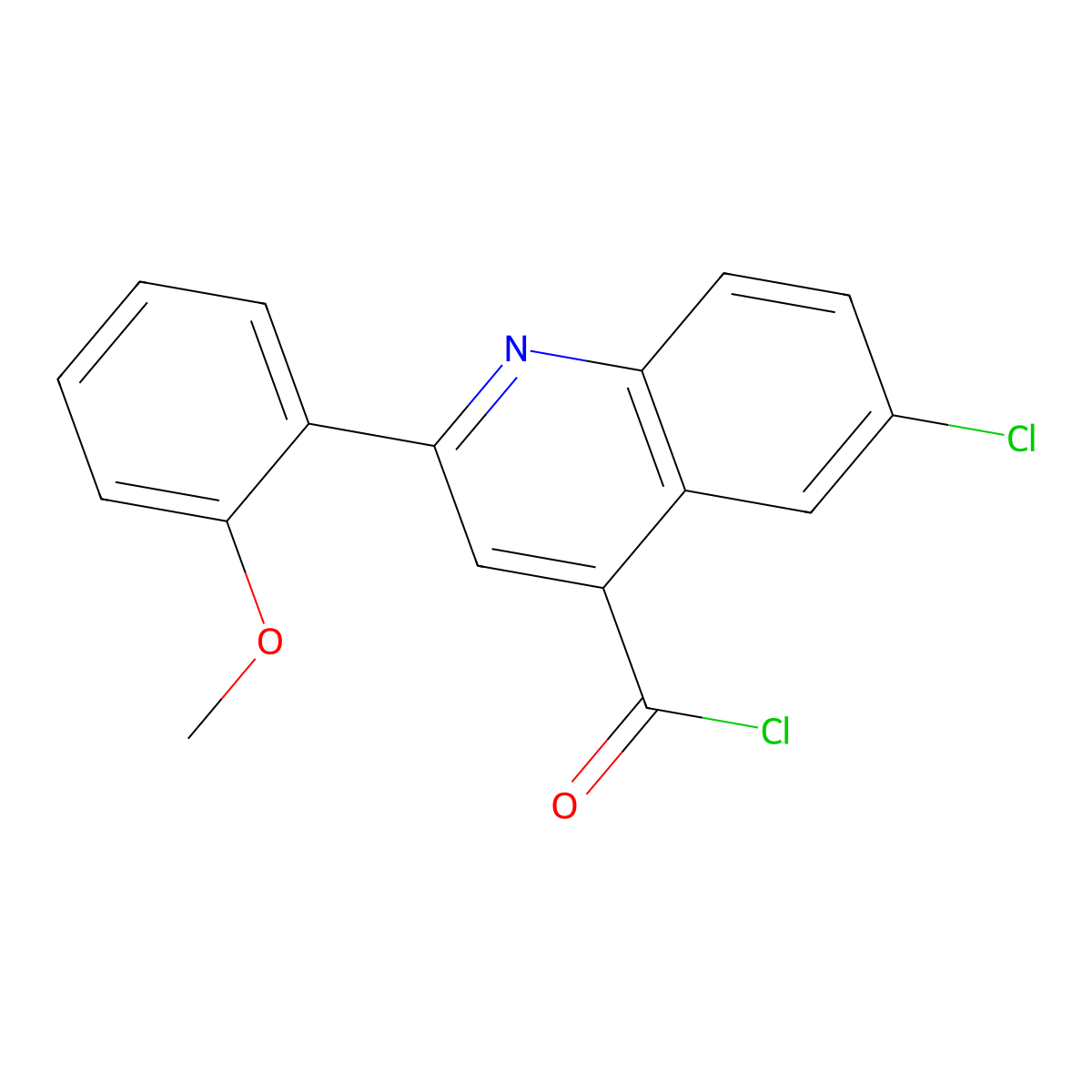 6-Chloro-2-(2-methoxyphenyl)quinoline-4-carbonyl chloride molecular structure, CAS 1160263-29-5