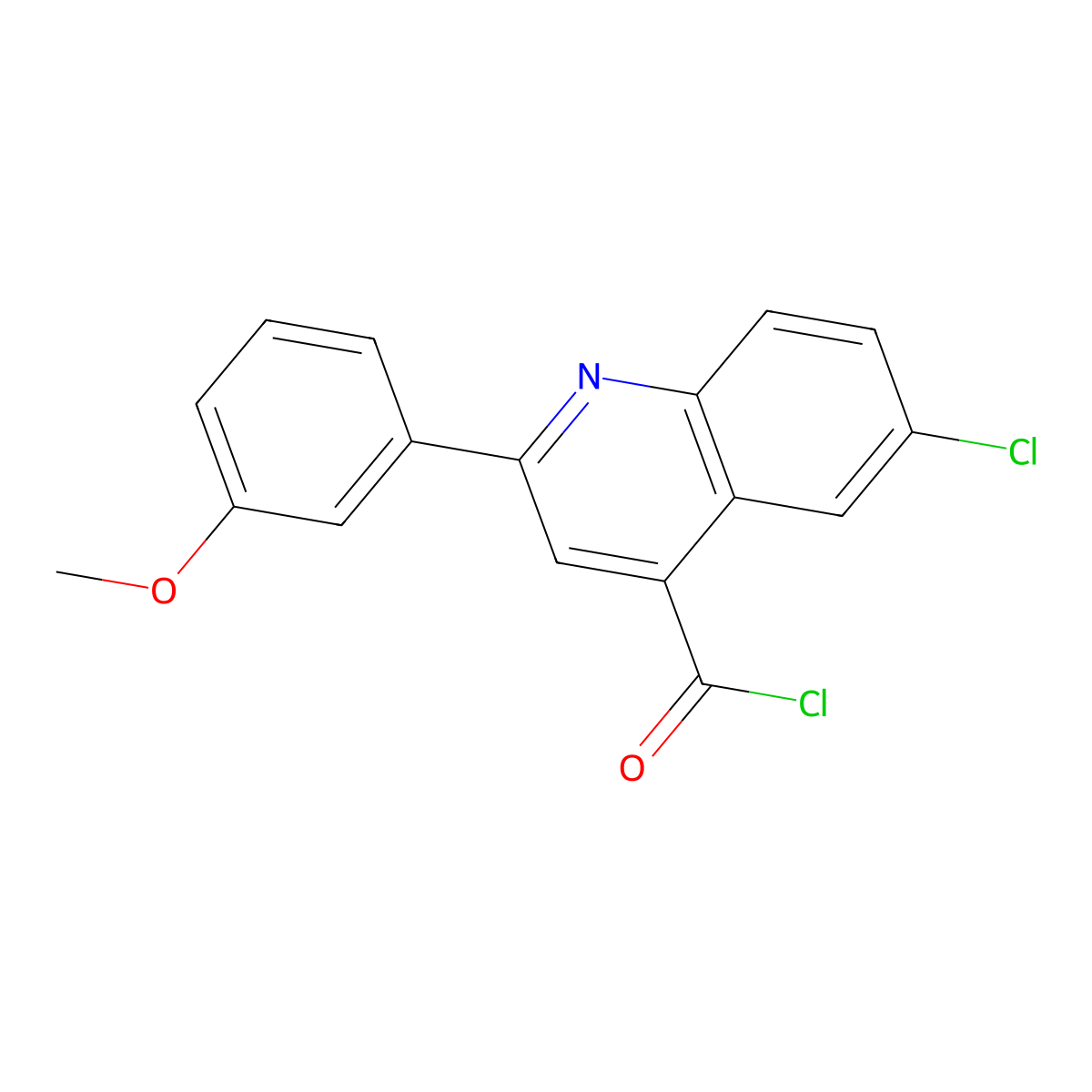 6-Chloro-2-(3-methoxyphenyl)quinoline-4-carbonyl chloride molecular structure, CAS 1160263-30-8