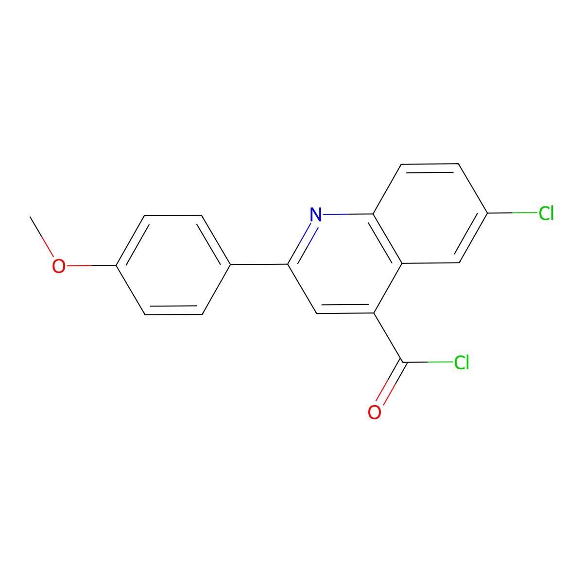 6-Chloro-2-(4-methoxyphenyl)quinoline-4-carbonyl chloride molecular structure, CAS 1160263-31-9