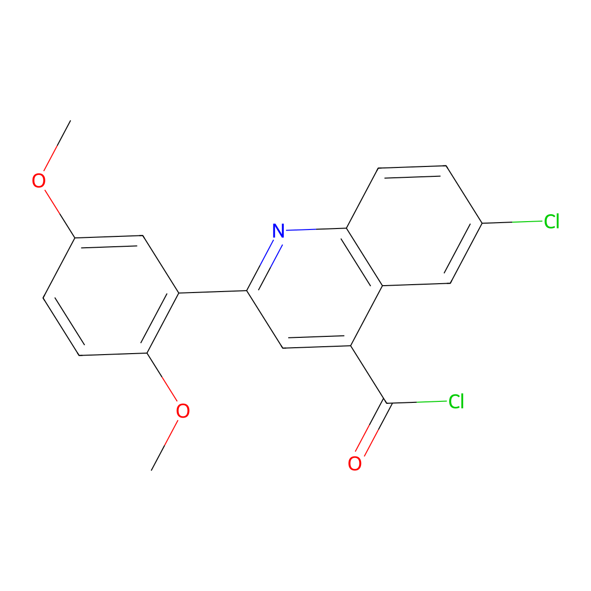 6-Chloro-2-(2,5-dimethoxyphenyl)quinoline-4-carbonyl chloride molecular structure, CAS 1160263-32-0