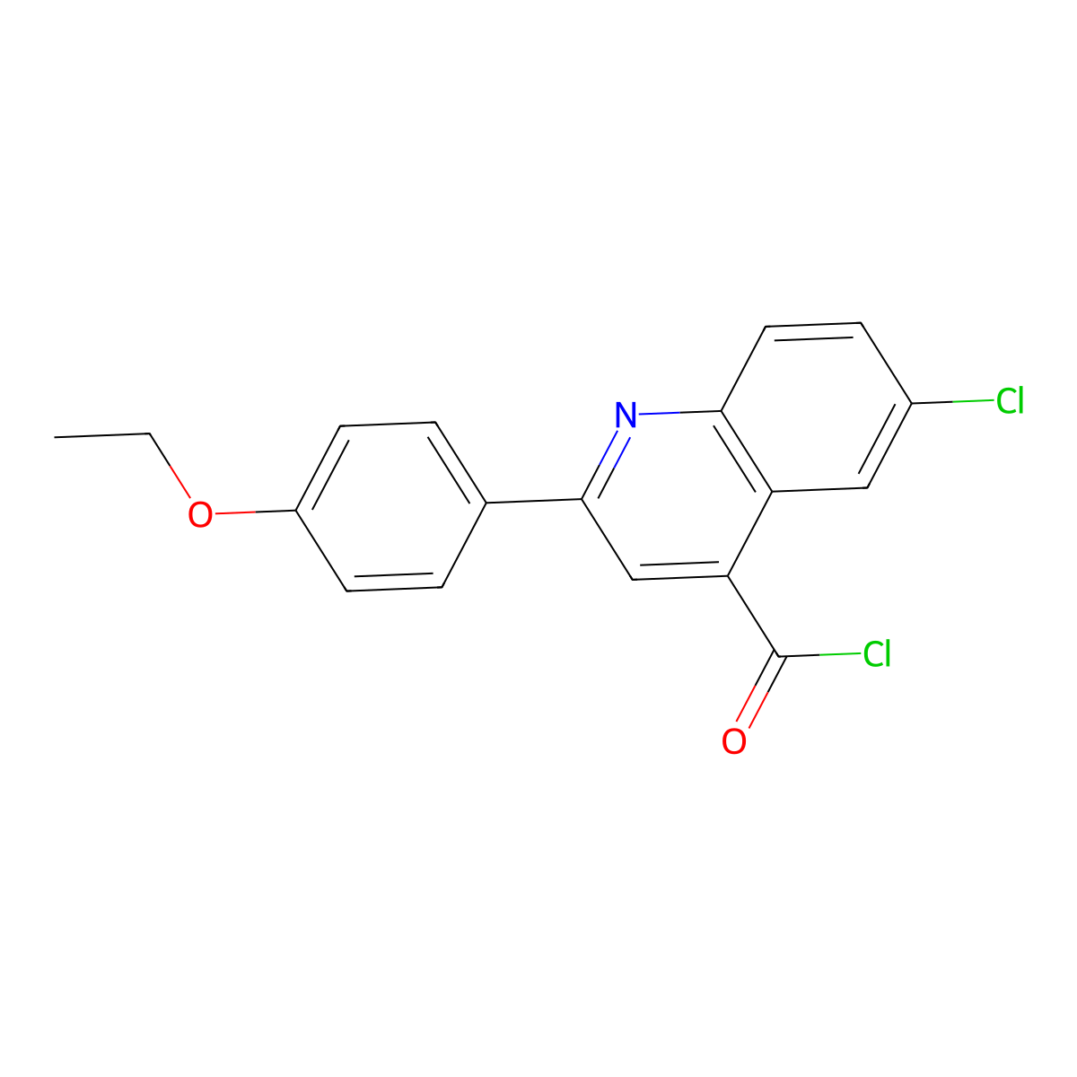 6-Chloro-2-(4-ethoxyphenyl)quinoline-4-carbonyl chloride molecular structure, CAS 1160263-33-1