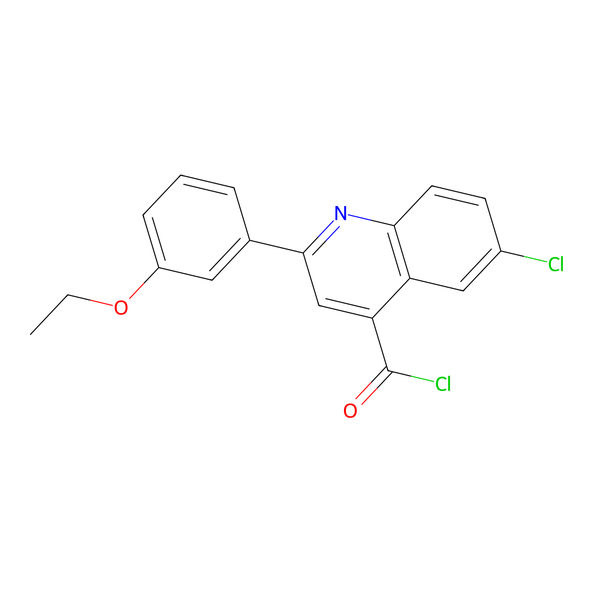 6-Chloro-2-(3-ethoxyphenyl)quinoline-4-carbonyl chloride molecular structure, CAS 1160263-34-2
