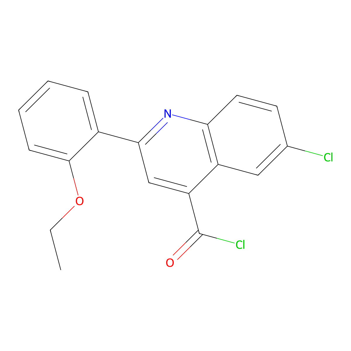 6-Chloro-2-(2-ethoxyphenyl)quinoline-4-carbonyl chloride molecular structure, CAS 1160263-36-4