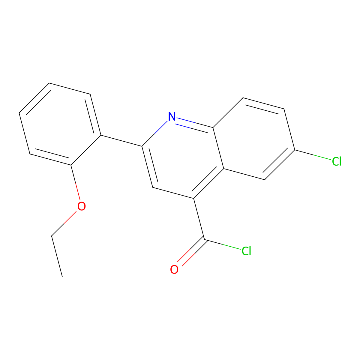 6-Chloro-2-(2-ethoxyphenyl)quinoline-4-carbonyl chloride molecular structure, CAS 1160263-36-4
