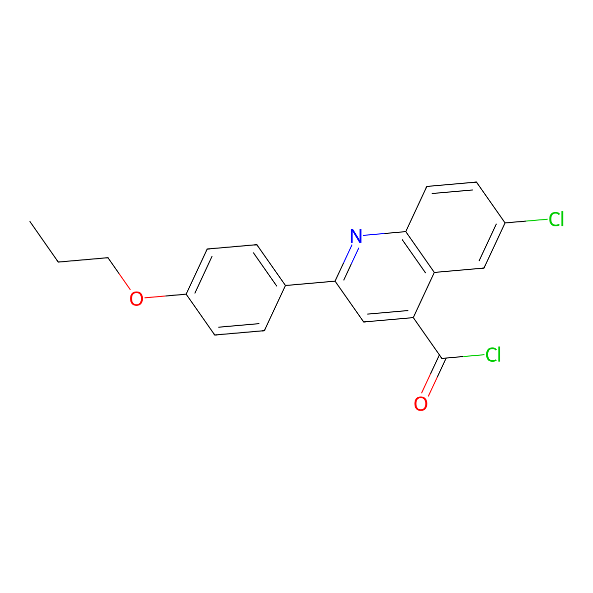 6-Chloro-2-(4-propoxyphenyl)quinoline-4-carbonyl chloride molecular structure, CAS 1160263-37-5