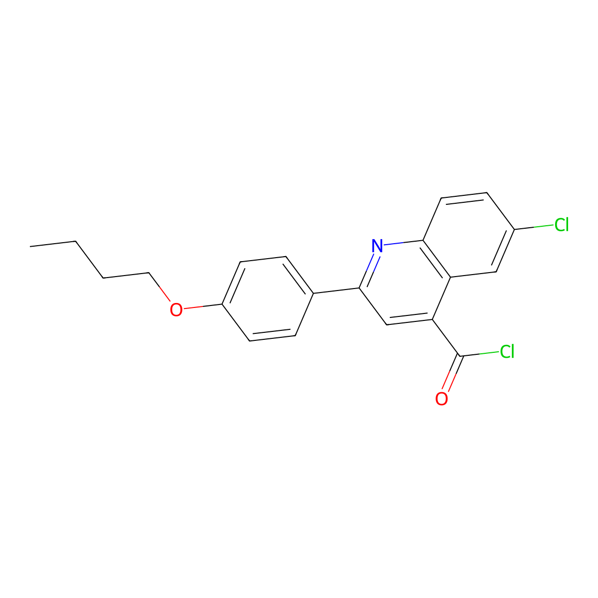 2-(4-Butoxyphenyl)-6-chloroquinoline-4-carbonyl chloride molecular structure, CAS 1160263-40-0