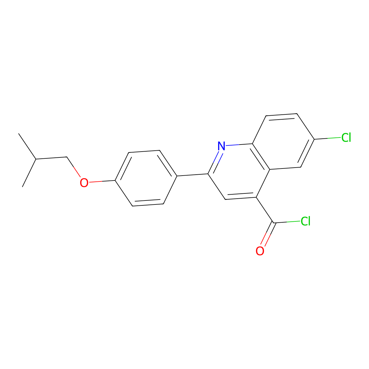6-Chloro-2-(4-isobutoxyphenyl)quinoline-4-carbonyl chloride molecular structure, CAS 1160263-41-1
