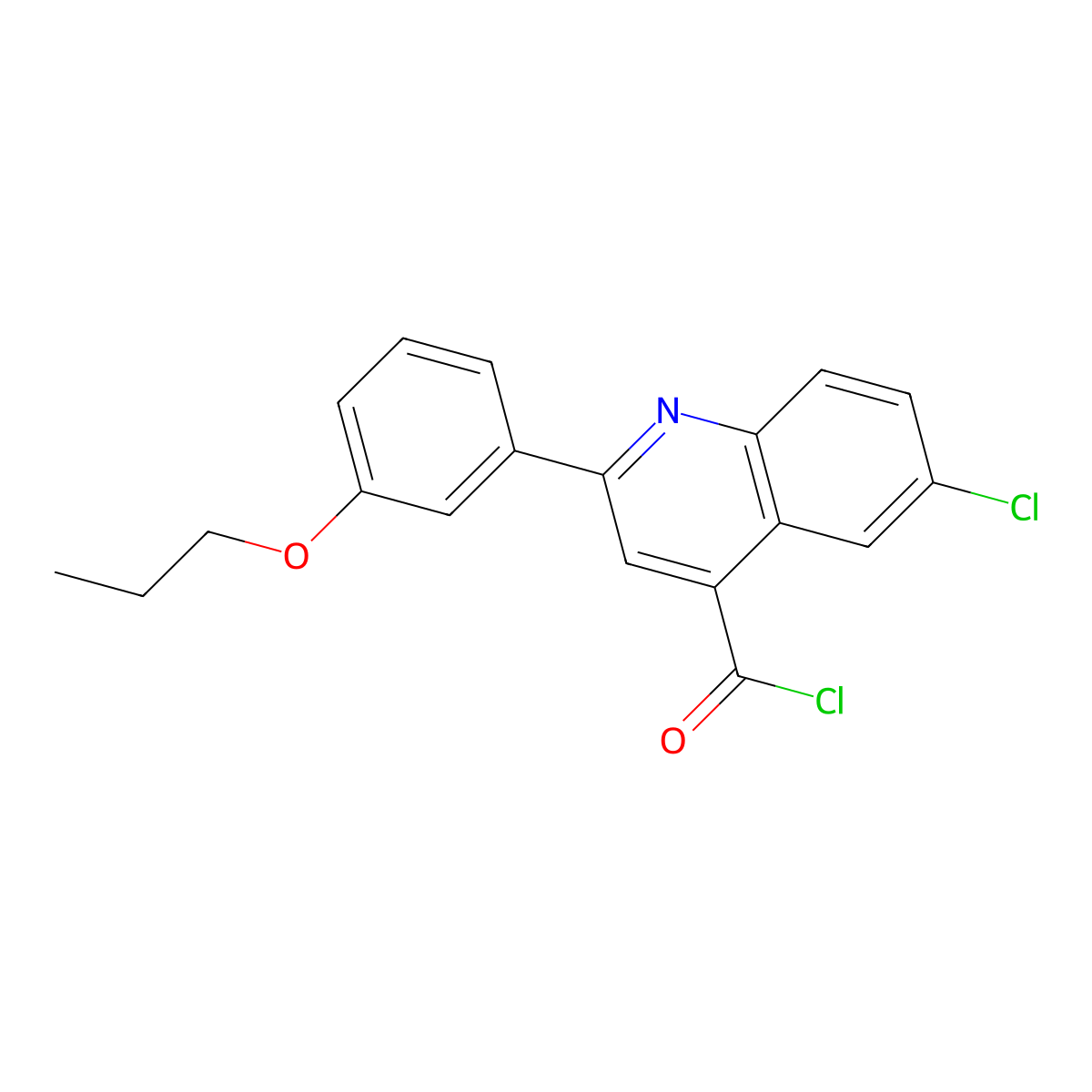 6-Chloro-2-(3-propoxyphenyl)quinoline-4-carbonyl chloride molecular structure, CAS 1160263-42-2