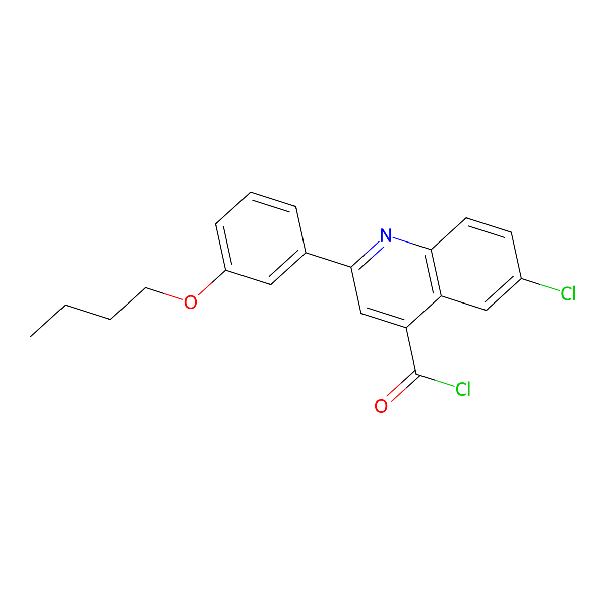 2-(3-Butoxyphenyl)-6-chloroquinoline-4-carbonyl chloride molecular structure, CAS 1160263-44-4